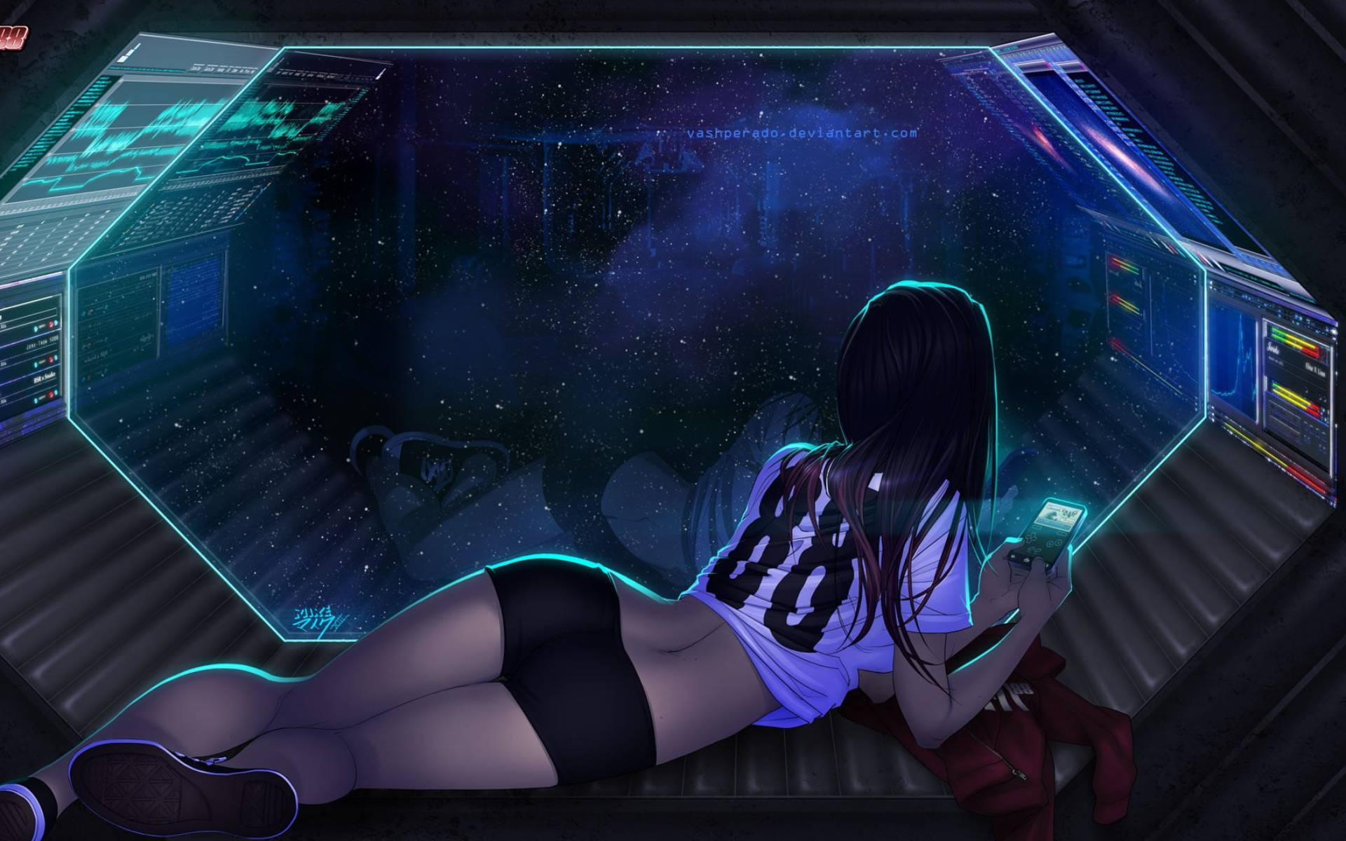 Sexy Anime Girl In Space — 1920x1200 wallpaper