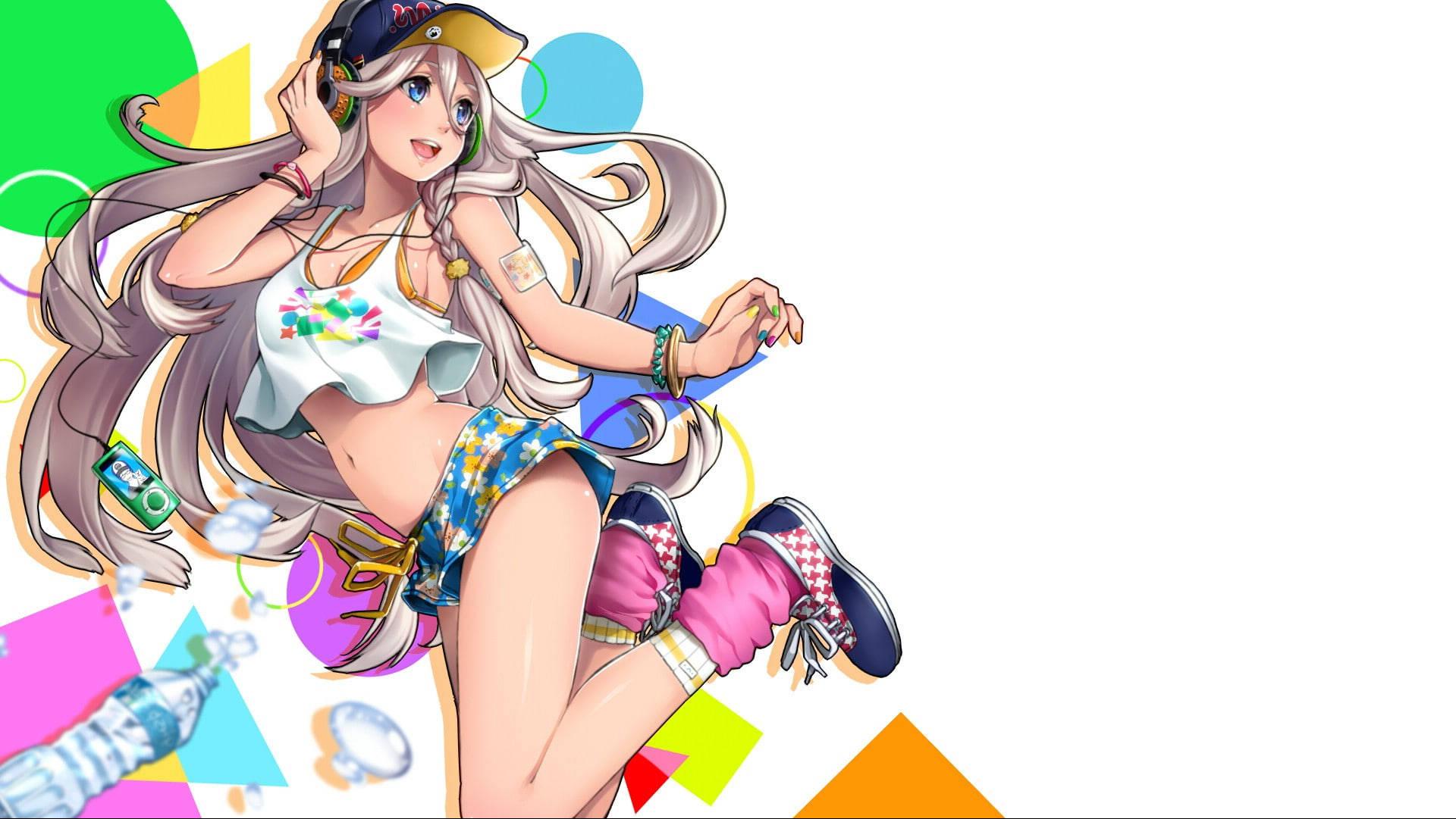 Sexy Anime Girl Listening Music — 1920x1081 wallpaper