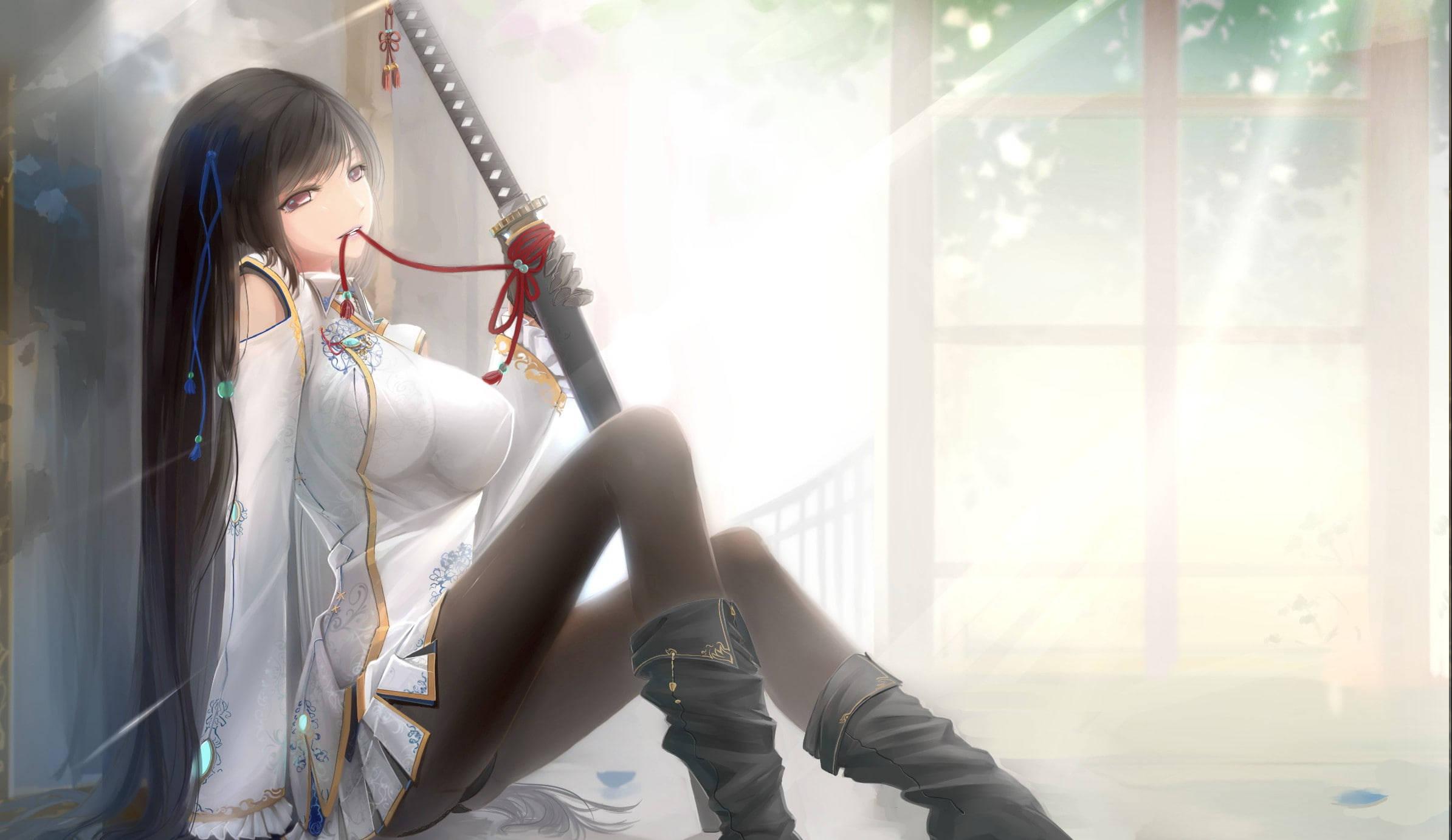 Sexy Anime Japanese Girl — 2389x1382 wallpaper