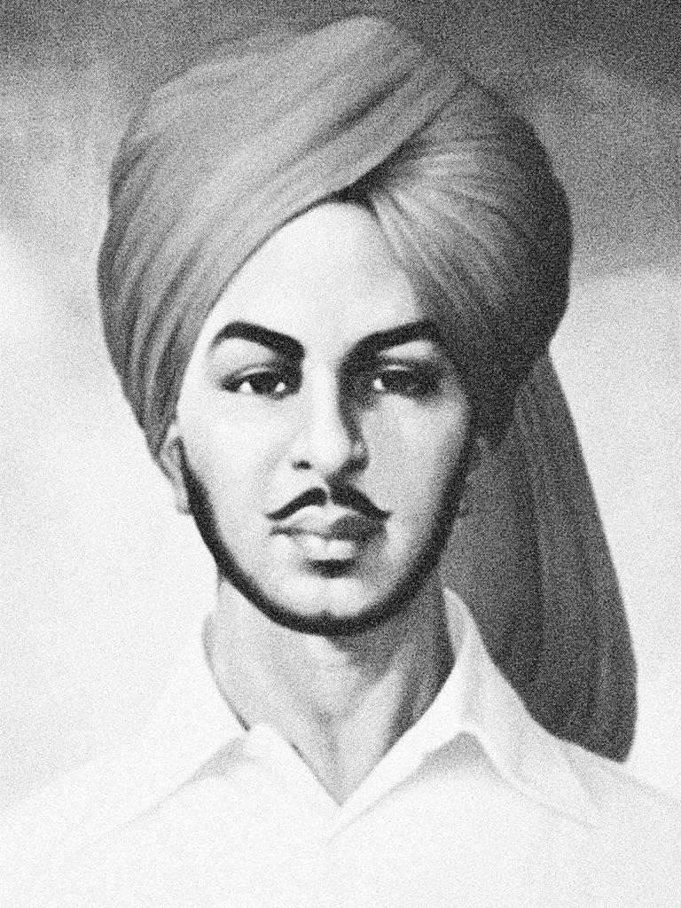 Shaheed Bhagat Singh Black And White Illustration — 768x1024 wallpaper