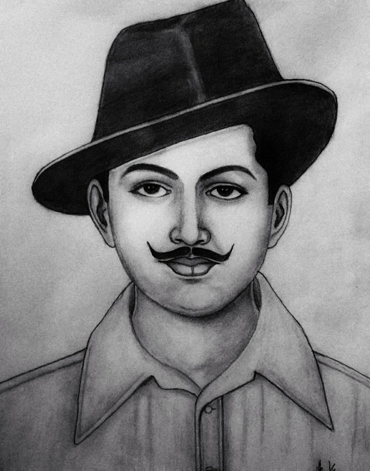 Shaheed Bhagat Singh Charcoal Art Piece — 1181x1502 wallpaper
