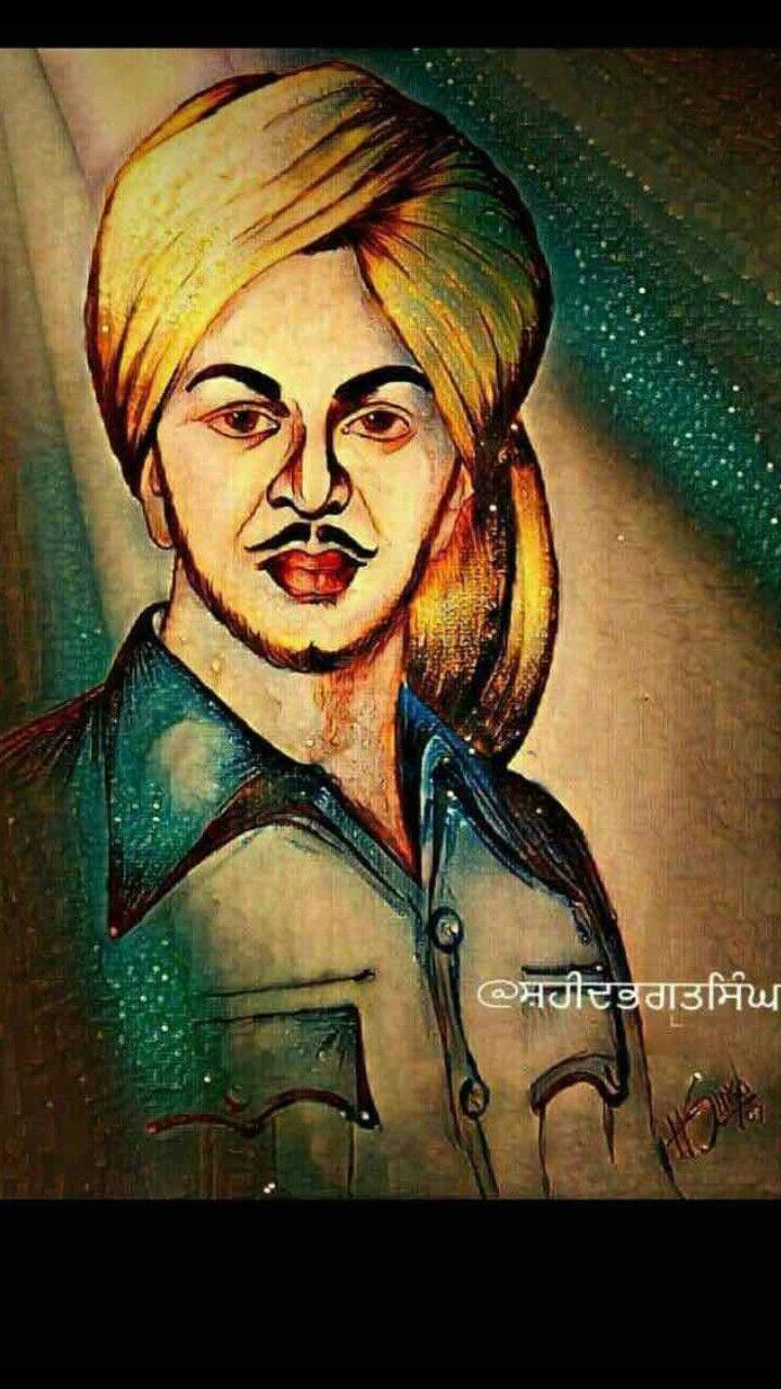 Shaheed Bhagat Singh Color Pencil Drawing — 720x1280 wallpaper