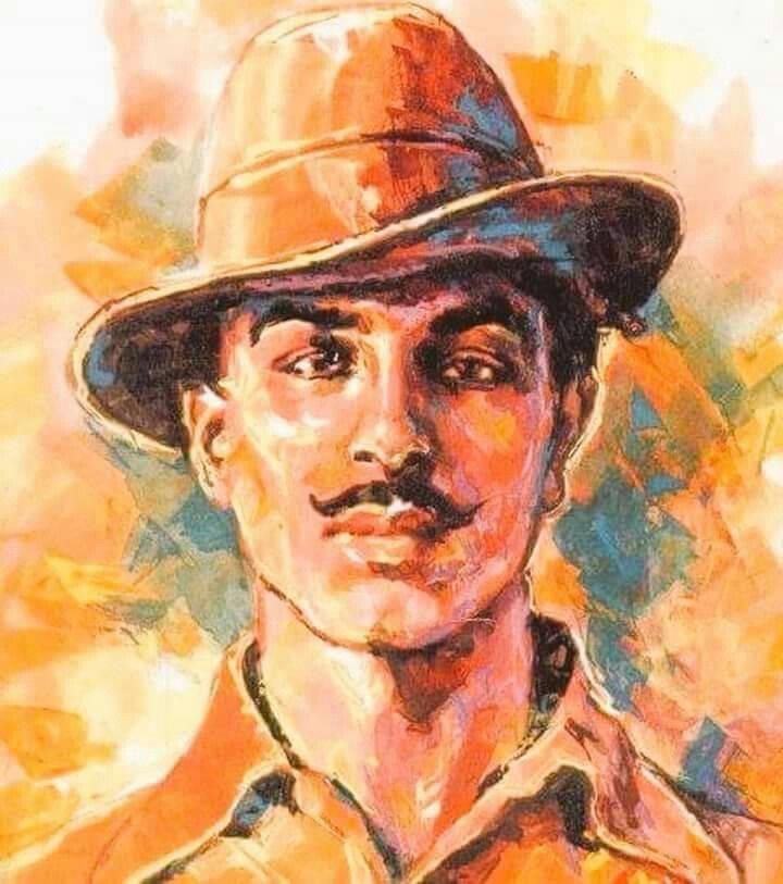 Shaheed Bhagat Singh Drizzled Painting — 720x813 wallpaper