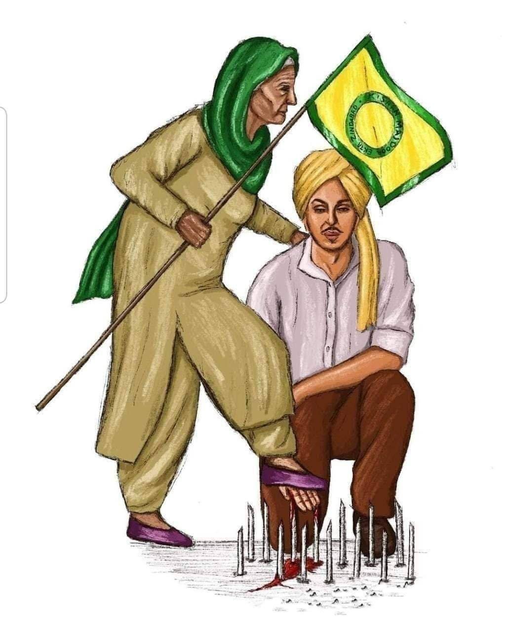 Shaheed Bhagat Singh Poster Painting — 1035x1280 wallpaper