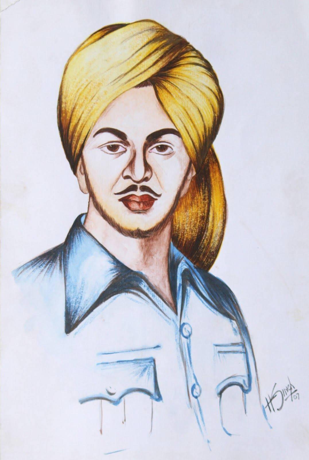 Shaheed Bhagat Singh Sketch — 1077x1600 wallpaper