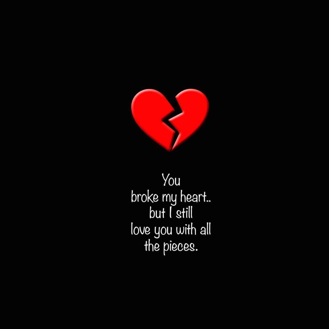 Shattered Heart in Darkness — 1280x1280 wallpaper