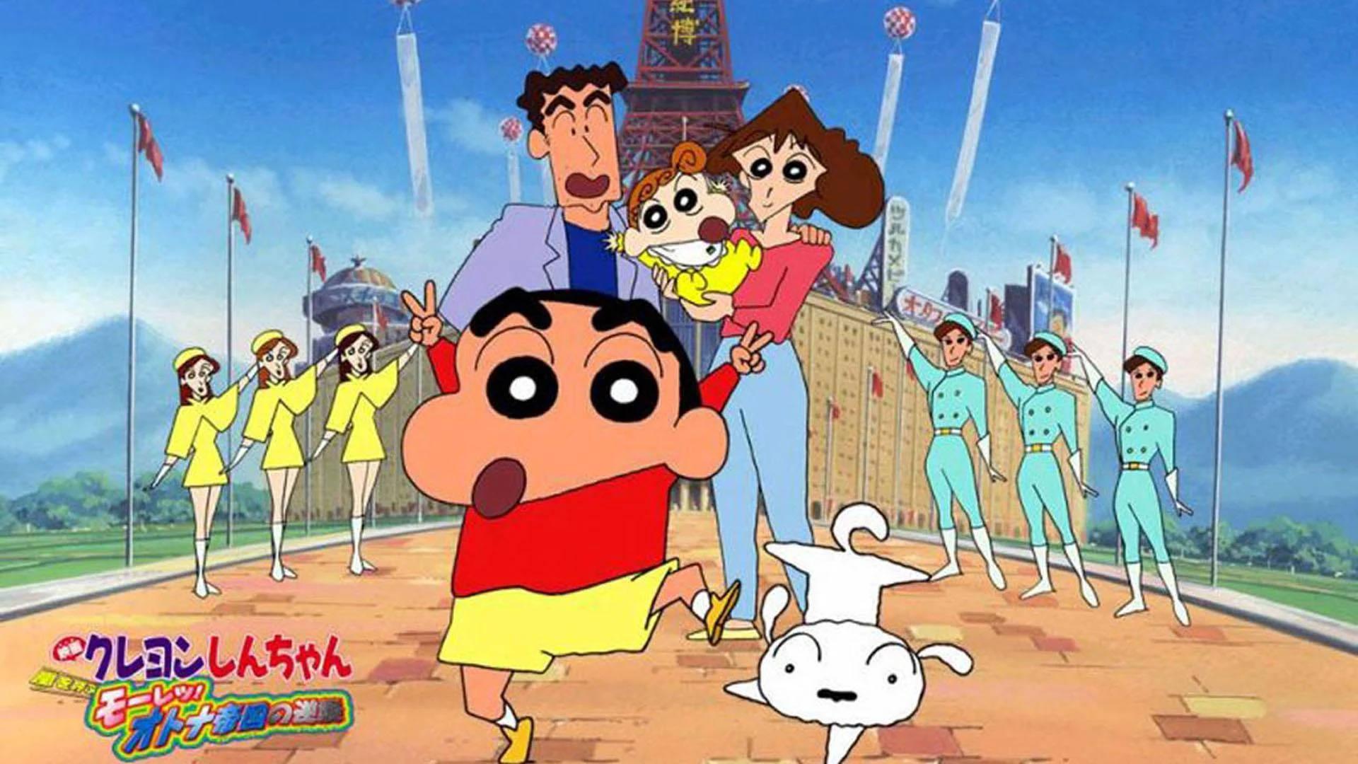 Shin Chan And Family At Park