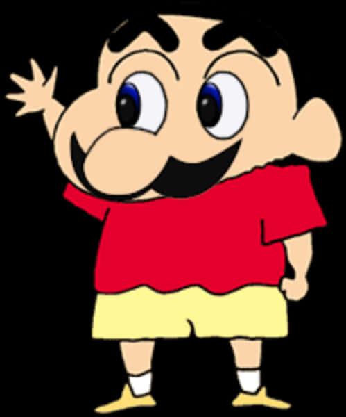 Shin chan winkt hallo