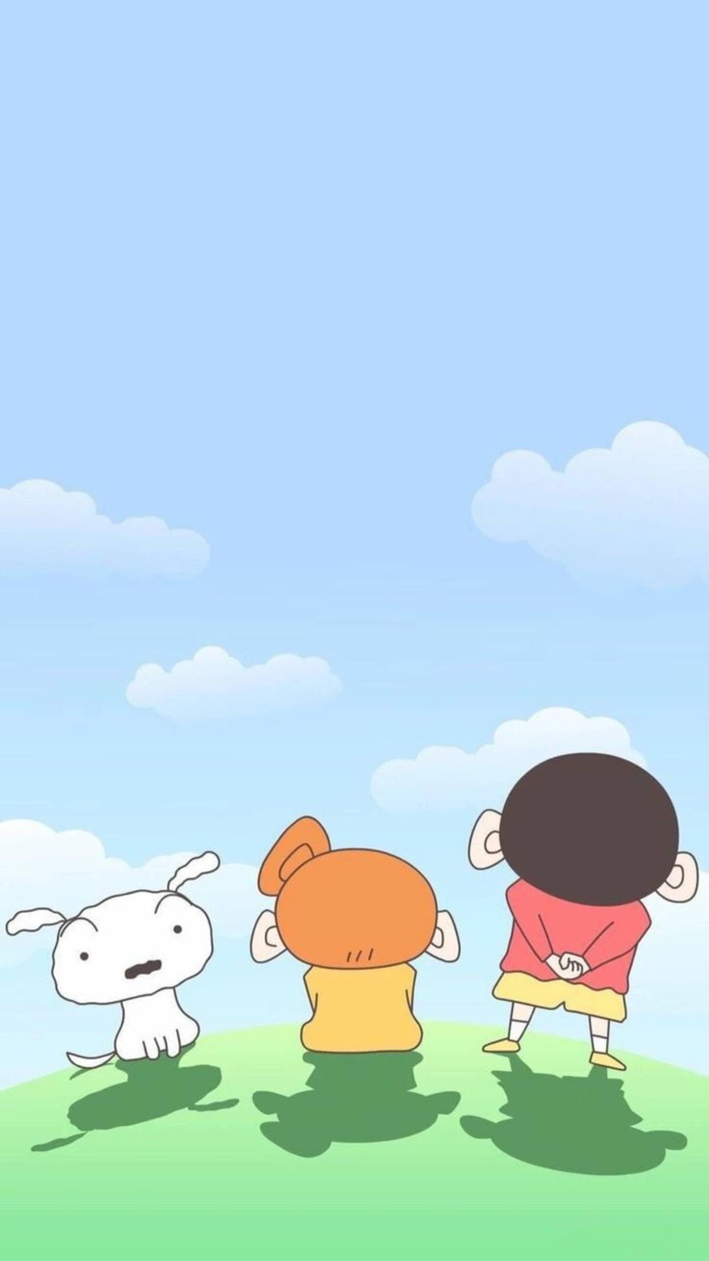 Shiro With Himawari And Shinchan Aesthetic — 1440x2560 wallpaper