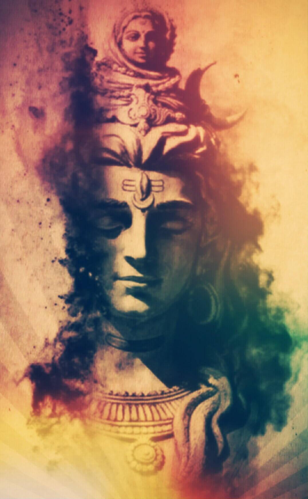 Shiva iPhone Statue In Smoke — 1076x1743 wallpaper