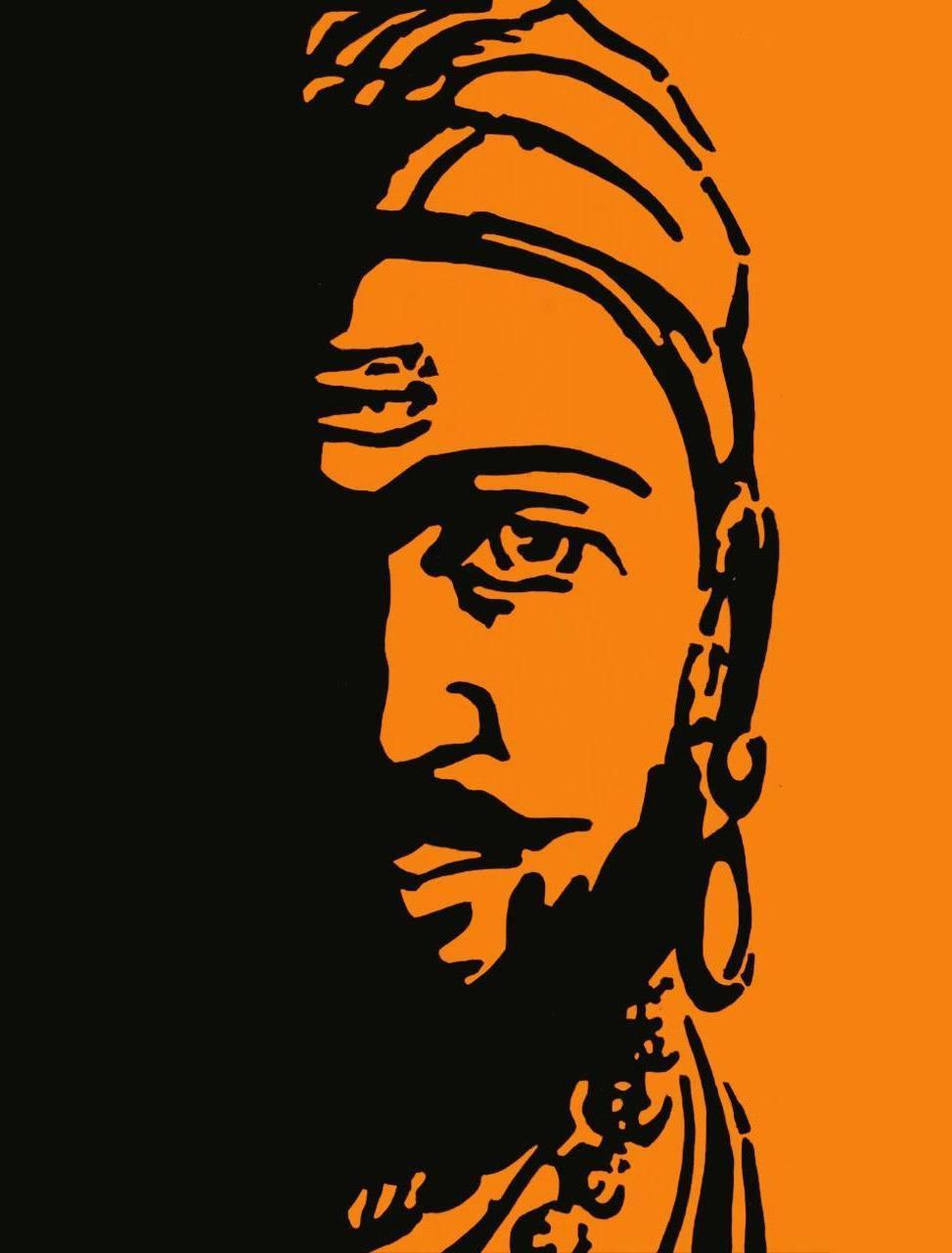 Shivaji Maharaj Orange Art HD — 973x1280 wallpaper