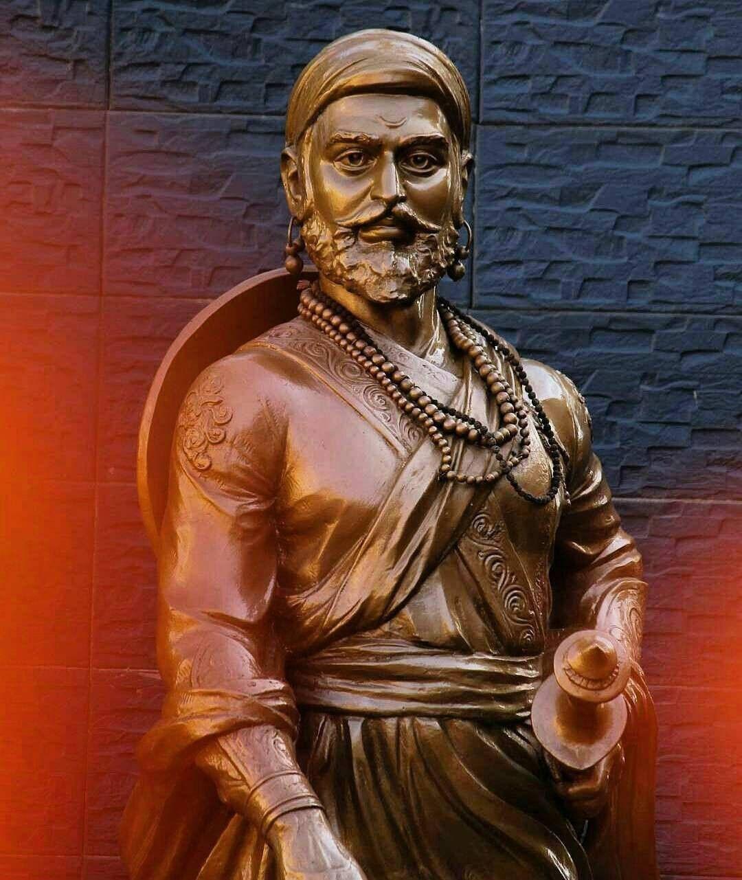 Shivaji Maharaj Statue On Blue Wall — 1080x1281 wallpaper