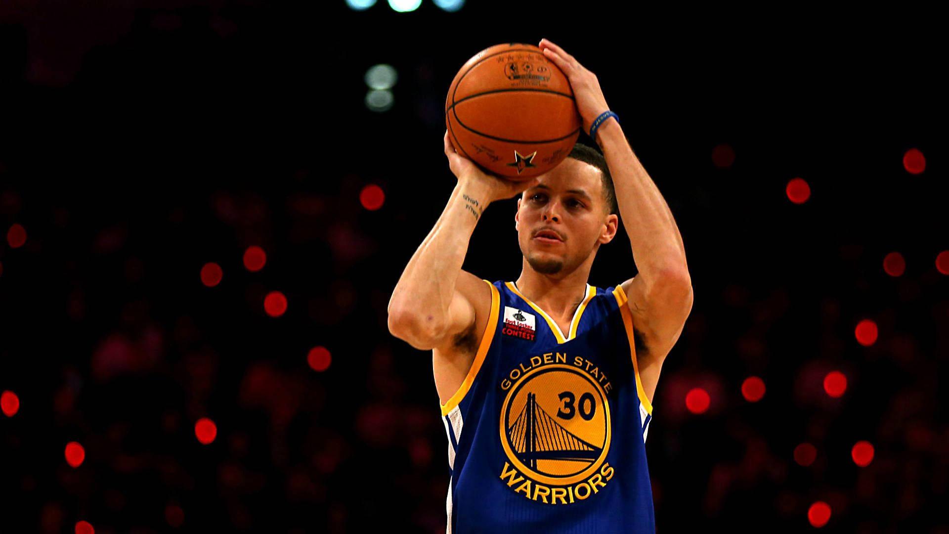 Shooting Stephen Curry In Dark Background — 1920x1080 wallpaper