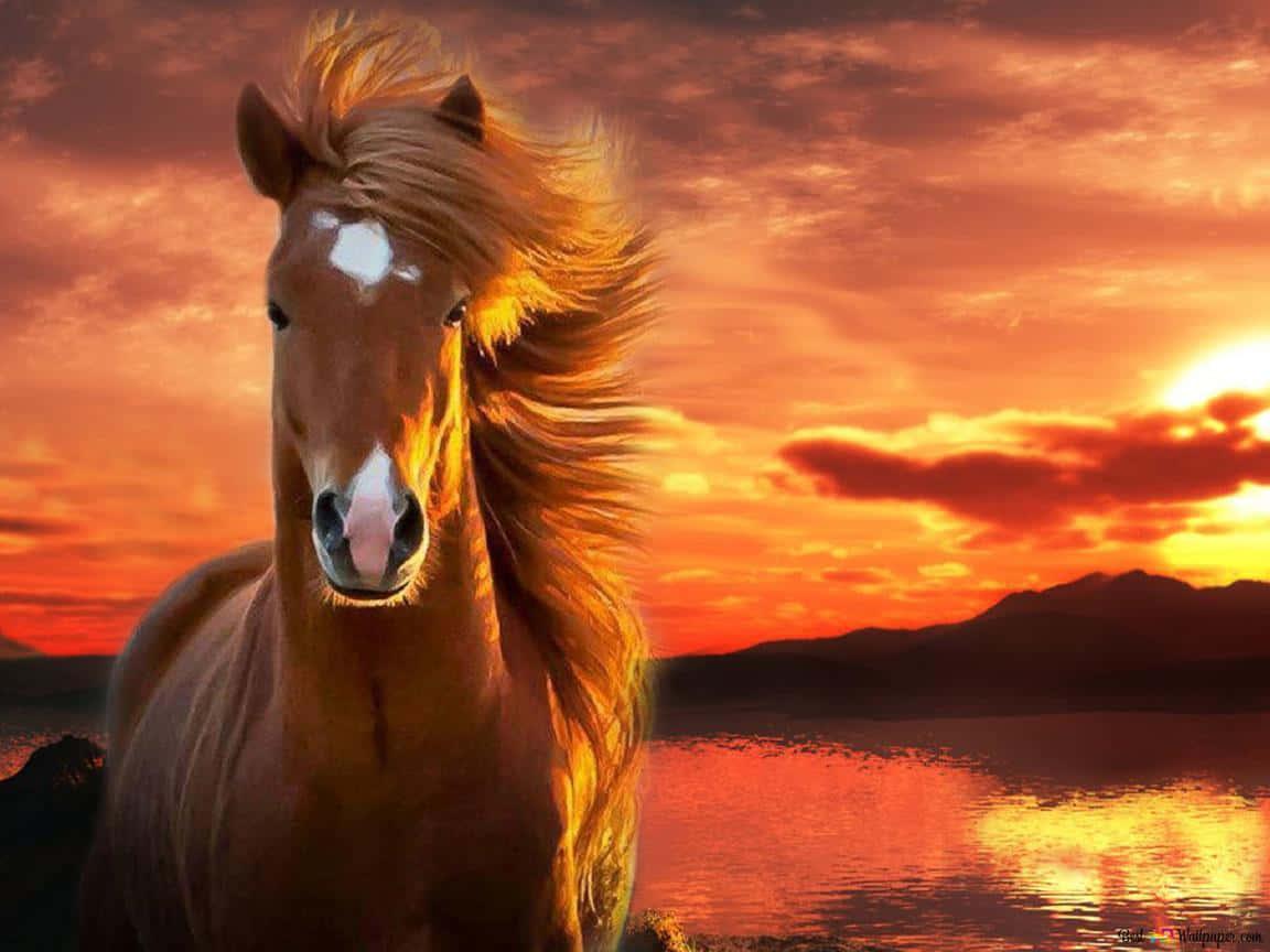 Short horse running around the meadow — 1152x864 wallpaper