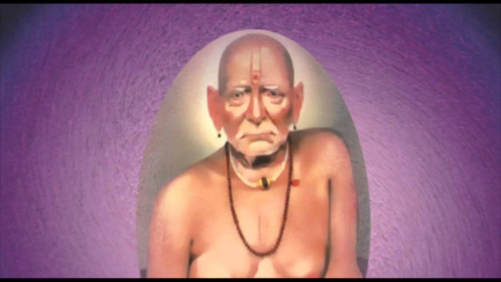 Shri Swami Samarth On Purple Background