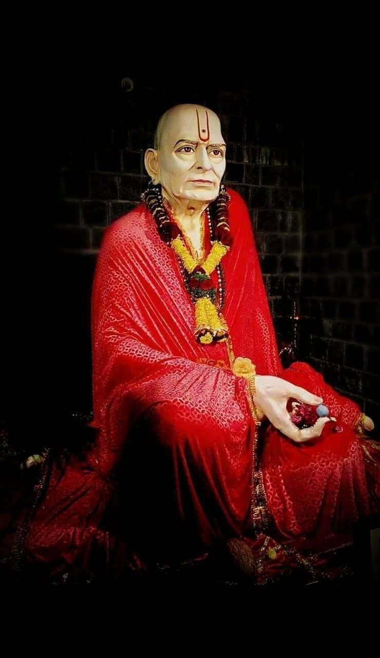 Shri Swami Samarth Statue In Red Robe