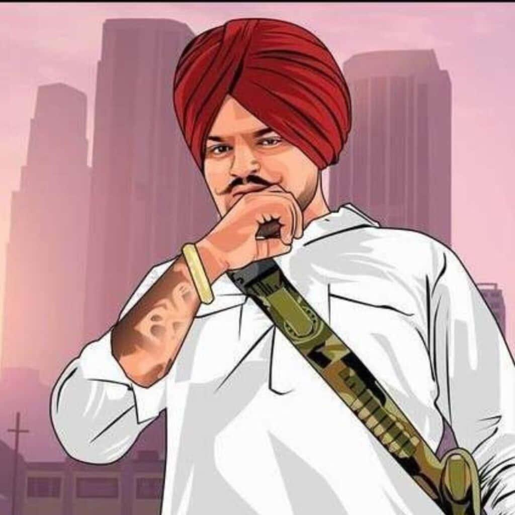Sidhu Moose Wala looking intense and fierce.