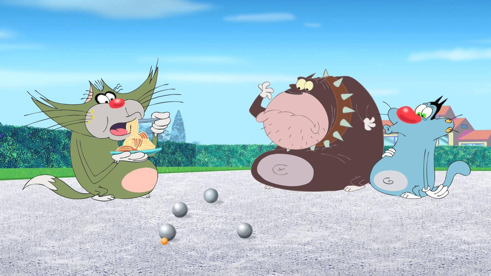 Silver Balls Oggy And The Cockroaches — 1920x1080 wallpaper