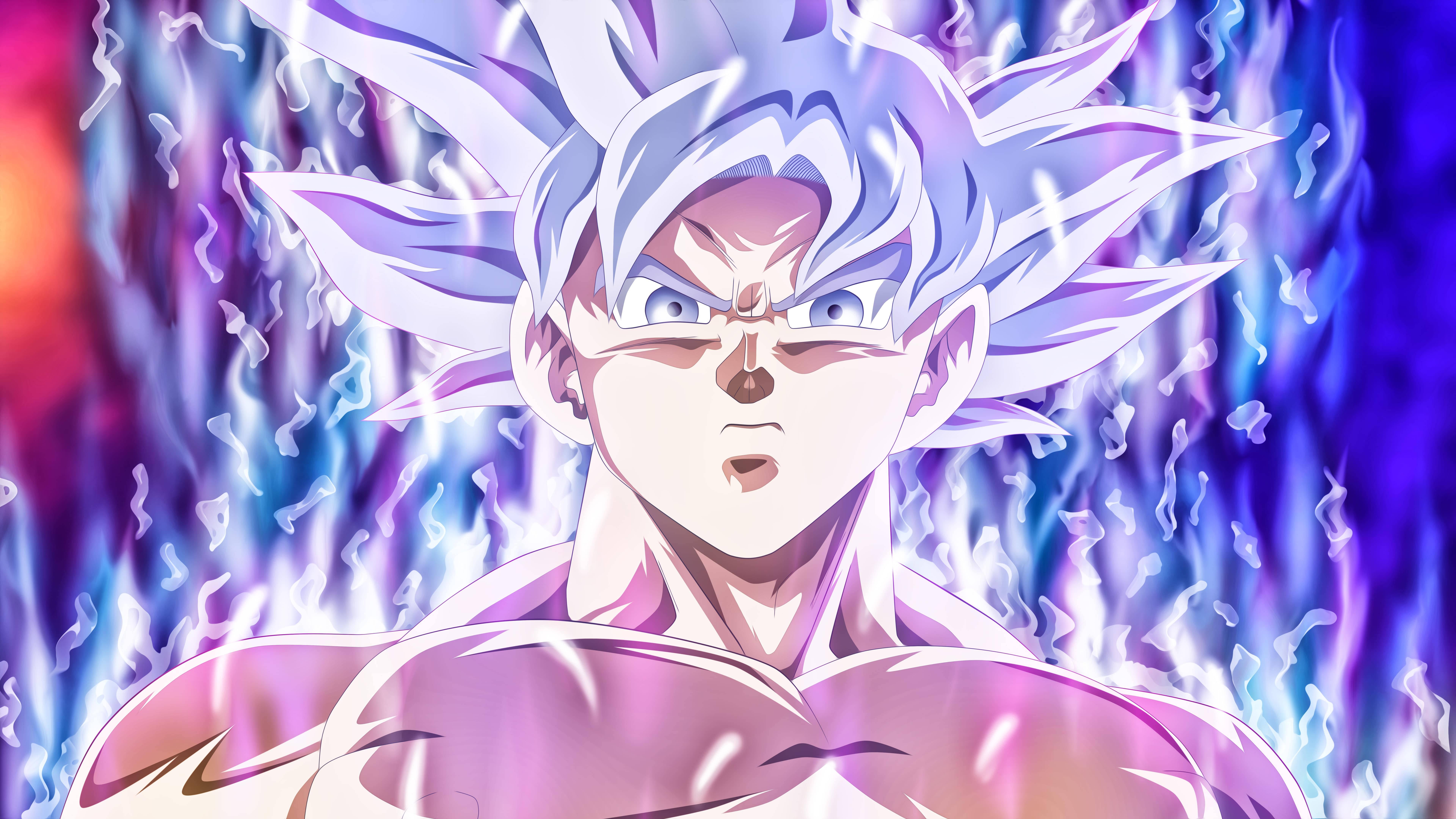 Silver Goku Mastered Ultra Instinct — 7680x4320 wallpaper