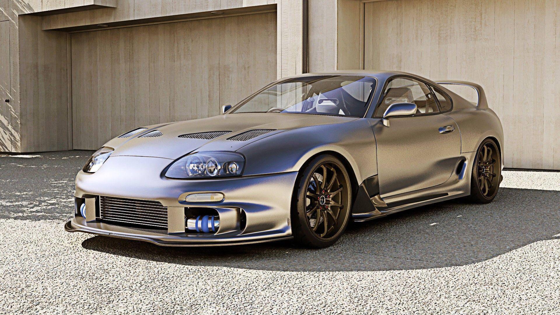 Silver Metallic Toyota Supra Car — 1920x1080 wallpaper