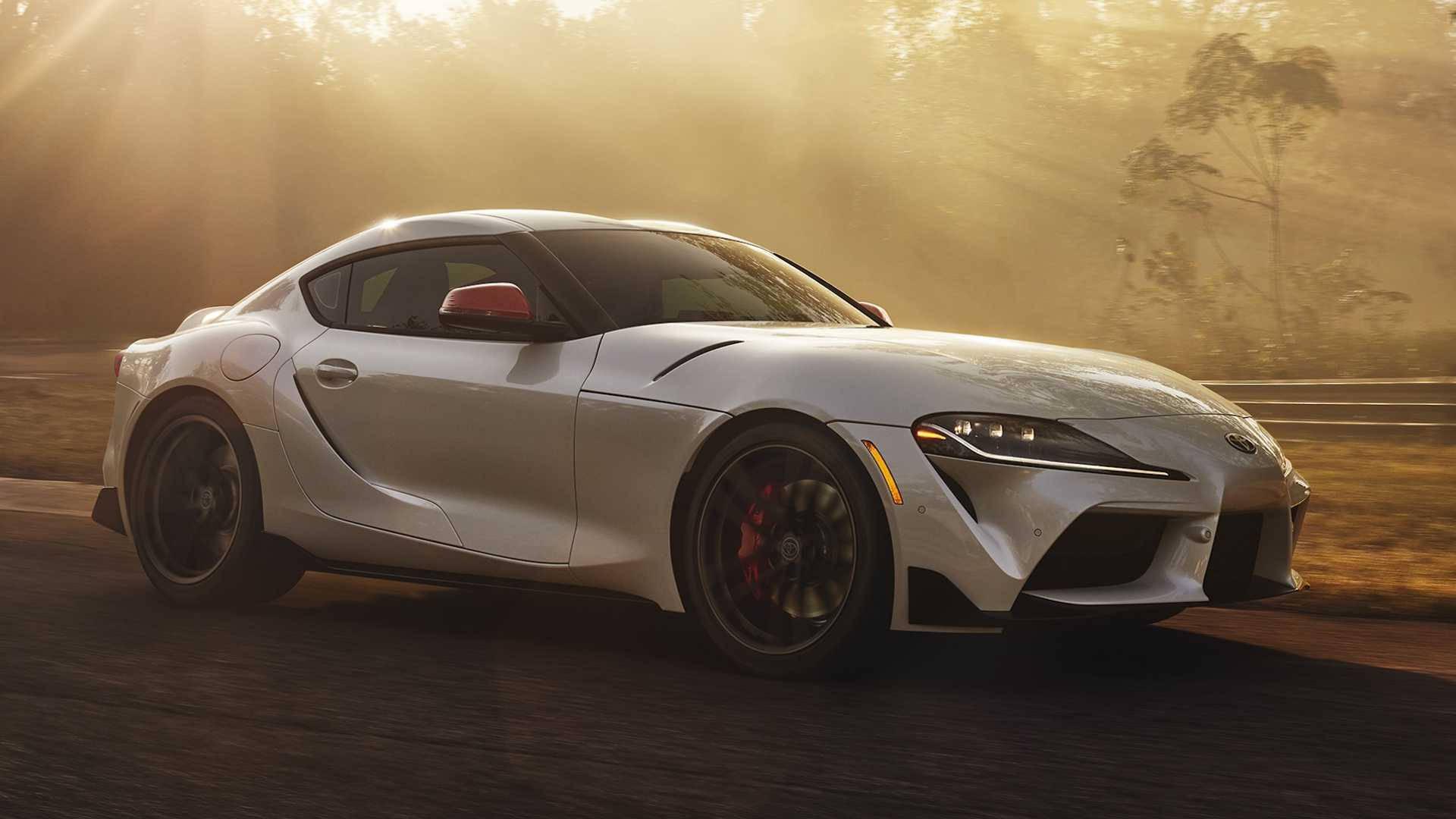 Silver Toyota Supra At Sunlit Road — 1920x1080 wallpaper