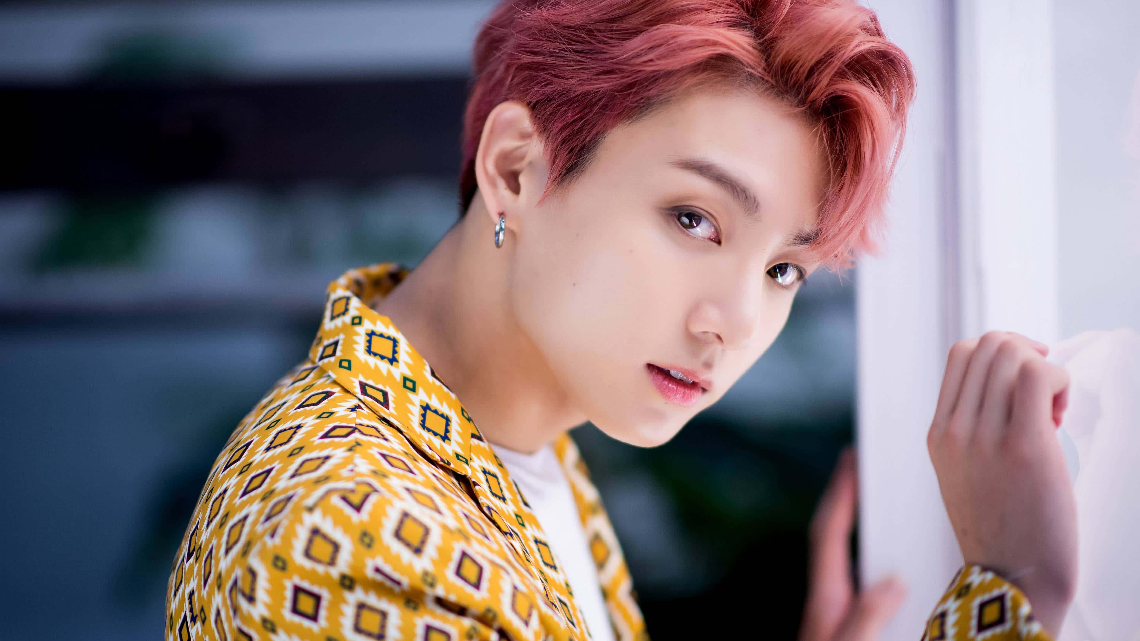 Singer and Songwriter Jungkook of the K-pop group BTS posing in a photoshoot — 3840x2160 wallpaper