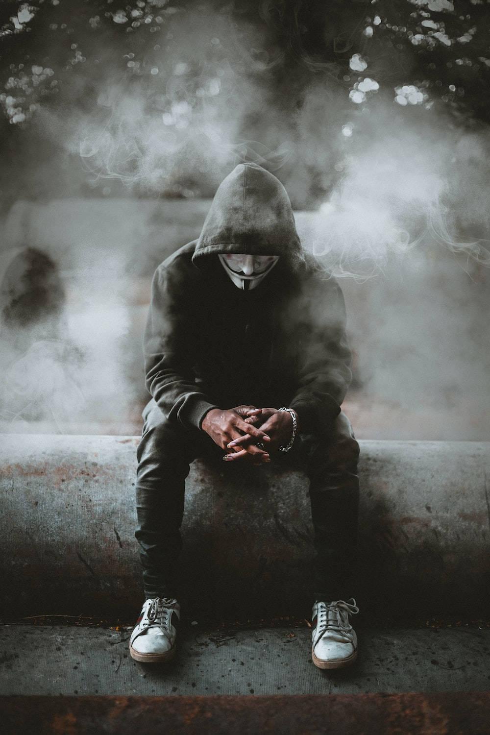 Single Boy Emo Smoke Place — 1000x1500 wallpaper
