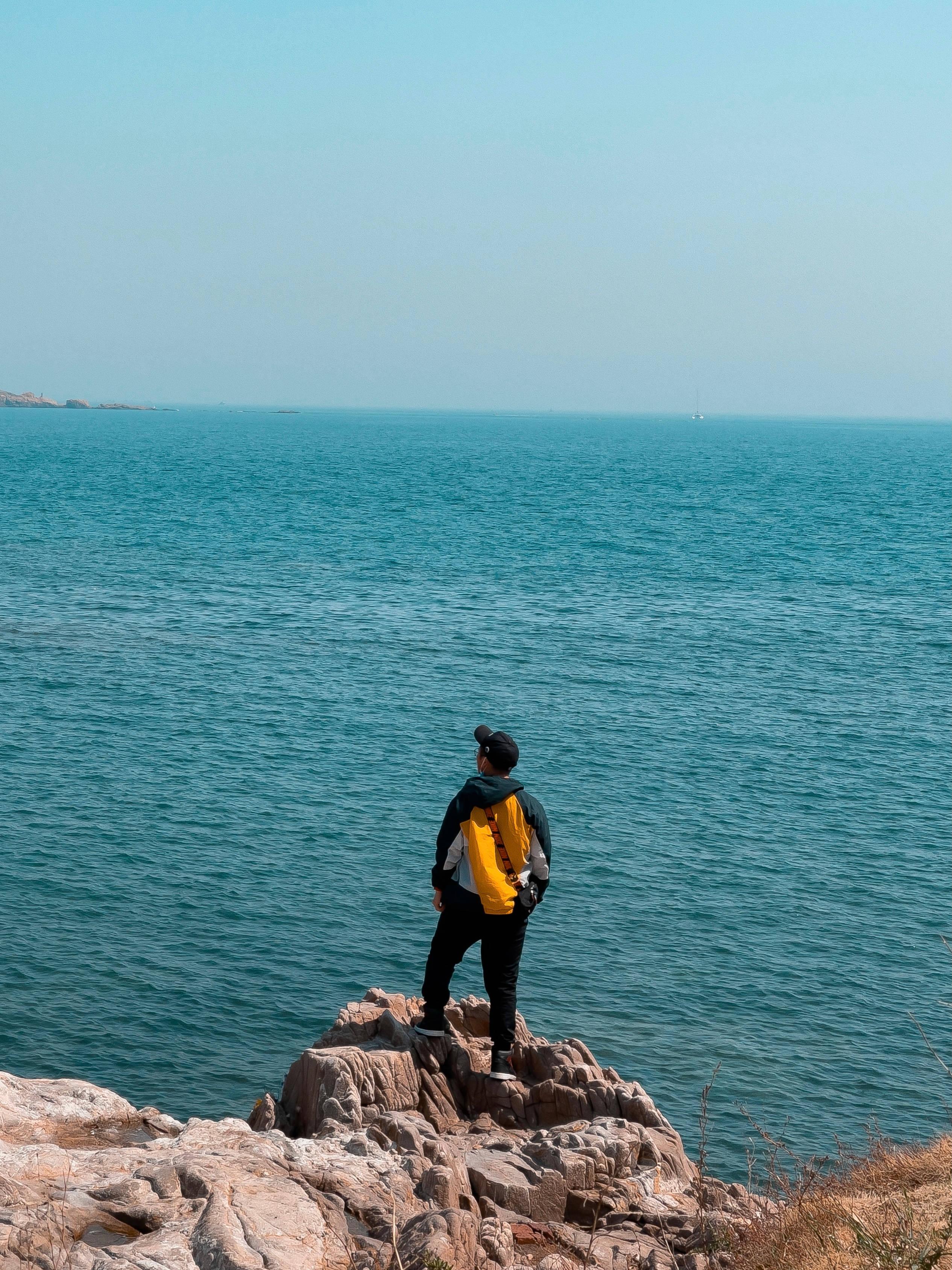Single Boy In Blue Ocean — 2531x3374 wallpaper
