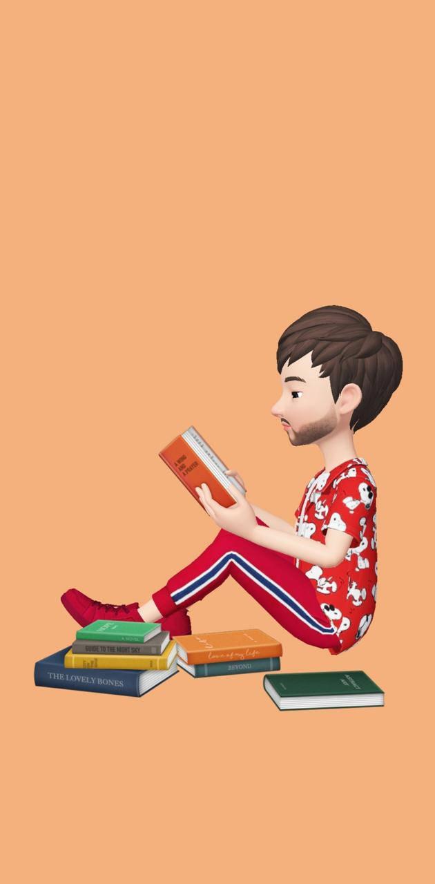 Single Boy Reading Books — 630x1280 wallpaper