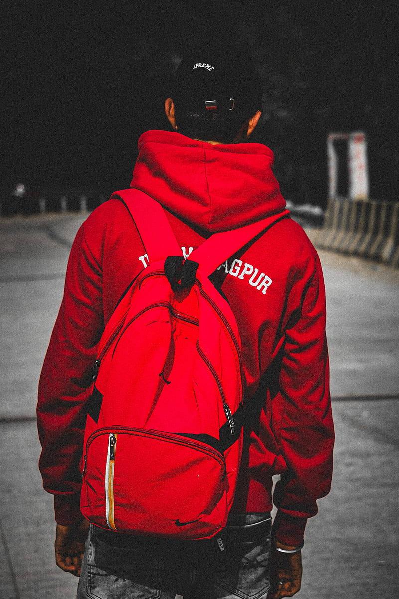 Single Boy Red Bag Jacket — 800x1200 wallpaper
