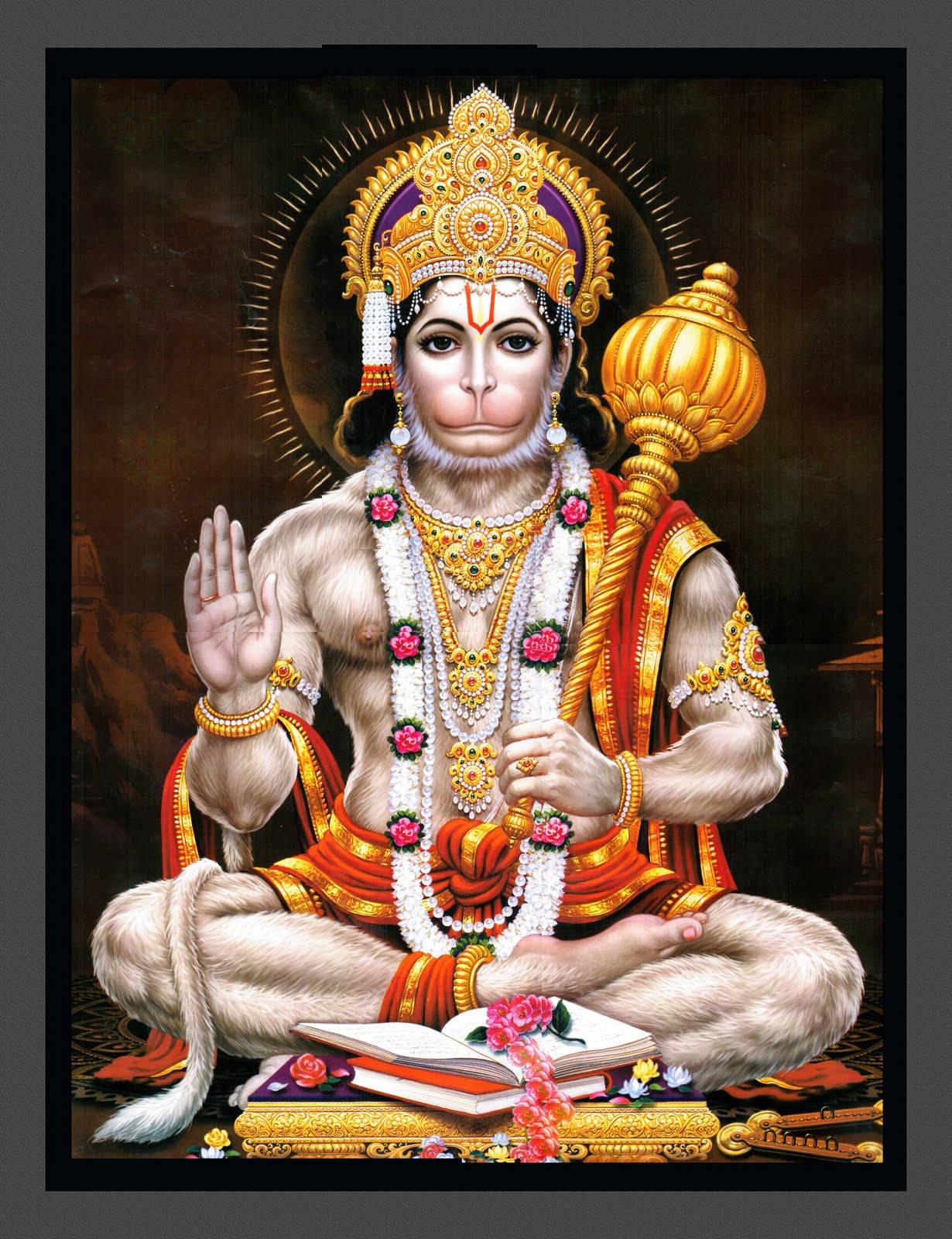 Sitting Lord Hanuman 3D — 1230x1600 wallpaper