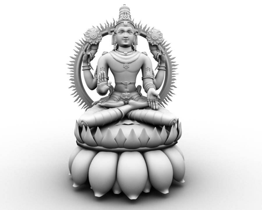 Sitting Surya Bhagwan 3D Model — 900x720 wallpaper