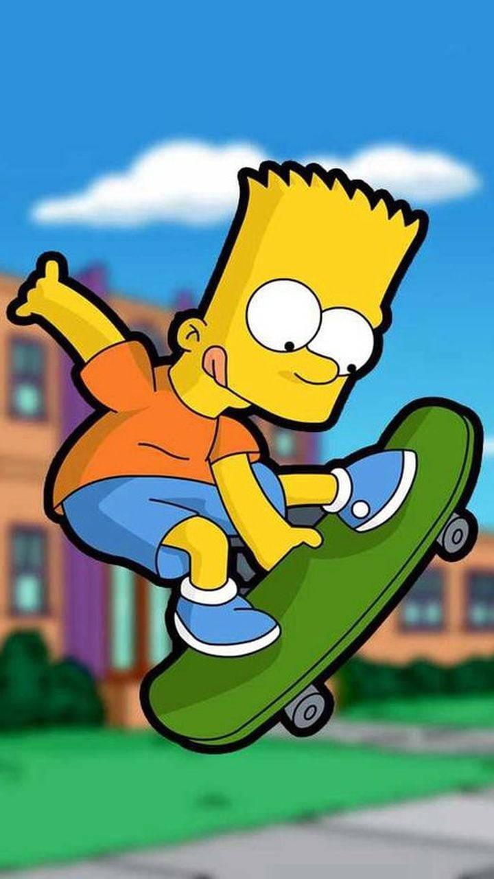 Skater Cartoon Bart Simpson — 720x1280 wallpaper