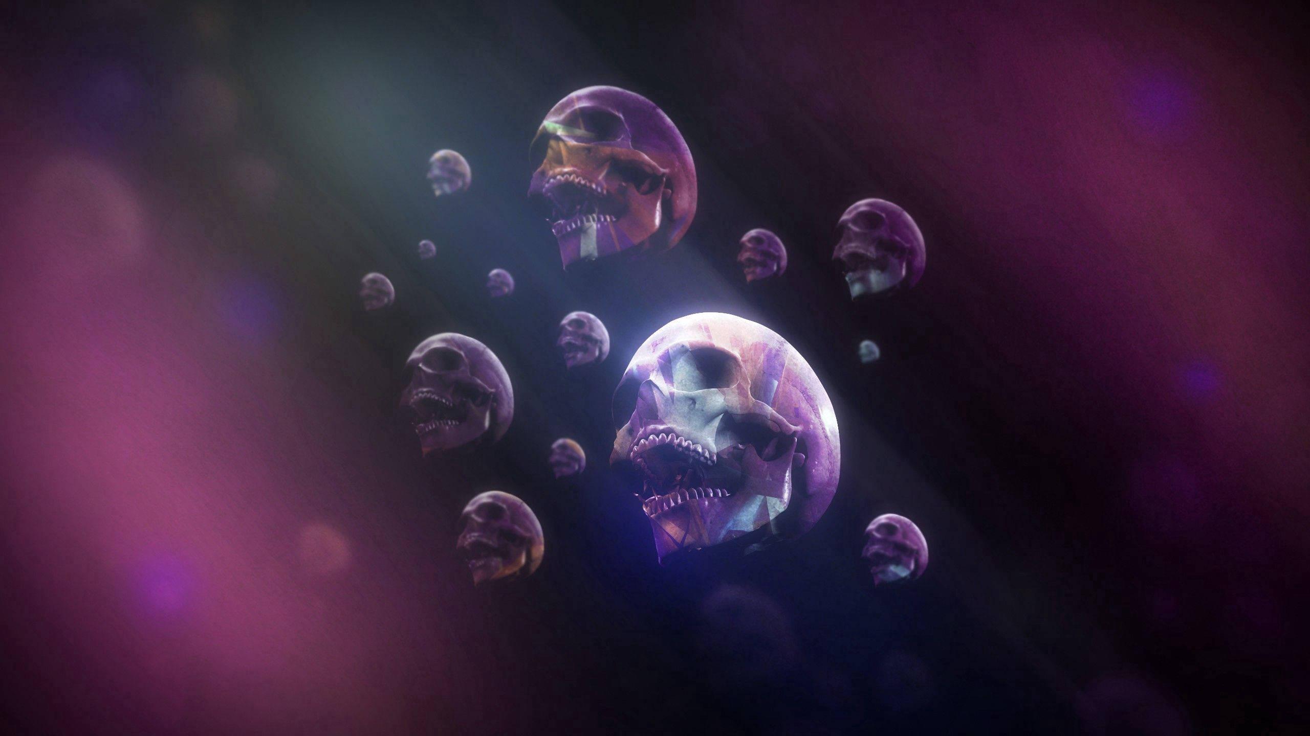 skeletal beauty in a vibrant violet — 2560x1440 wallpaper