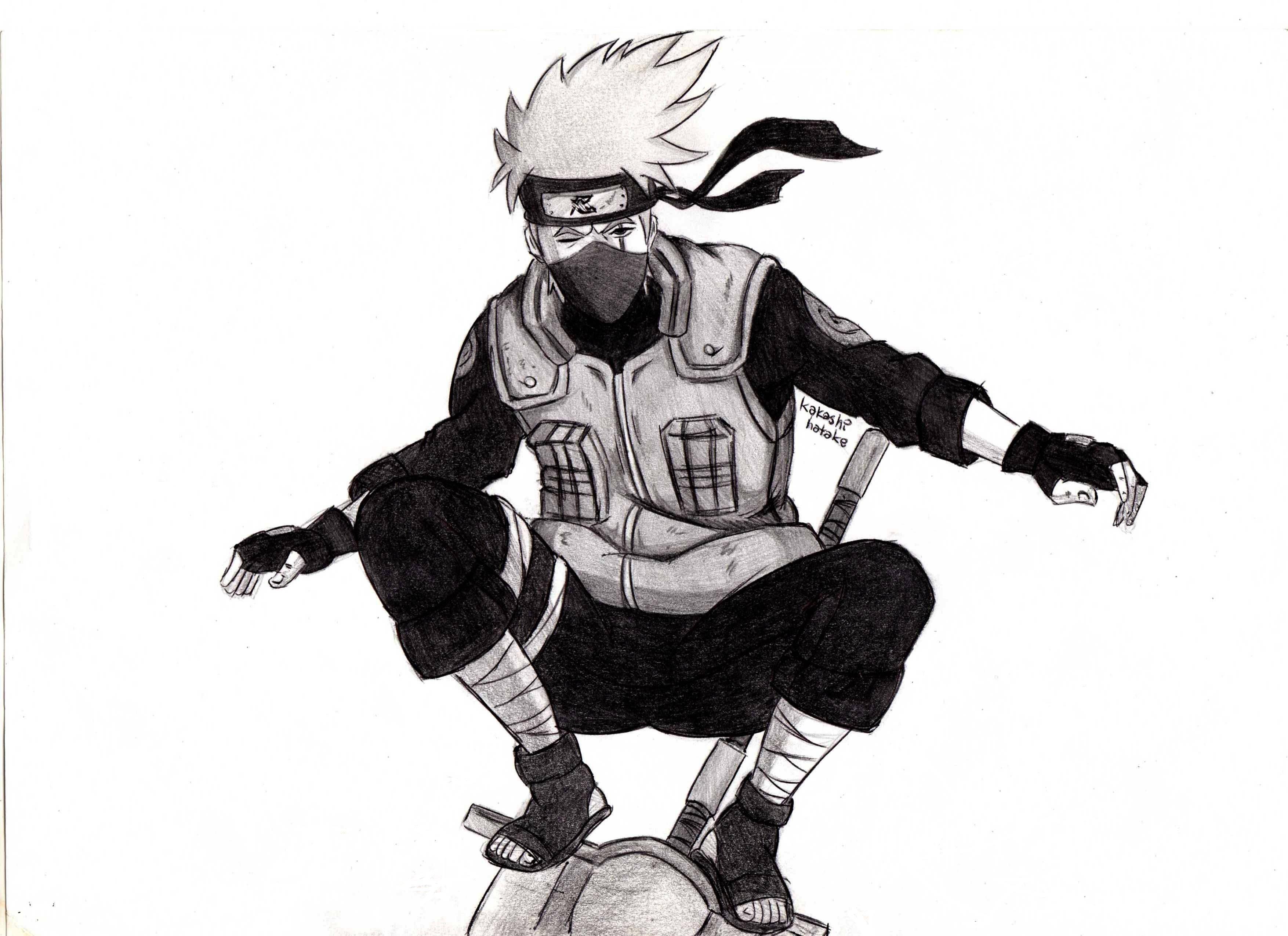 Sketch of Kakashi Hatake, a popular character from the manga and anime series Naruto