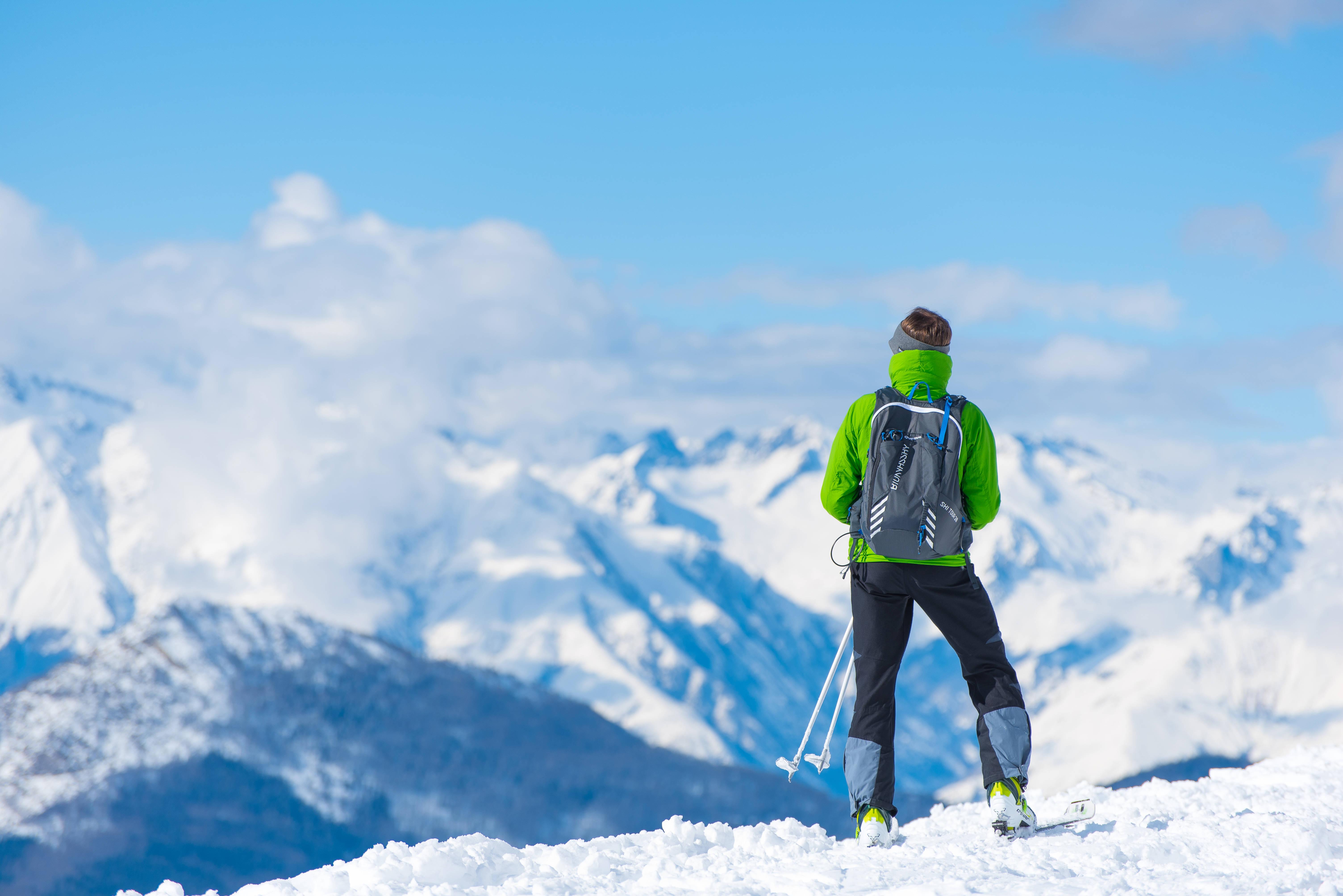 Skiing Over The Clouds — 6016x4016 wallpaper