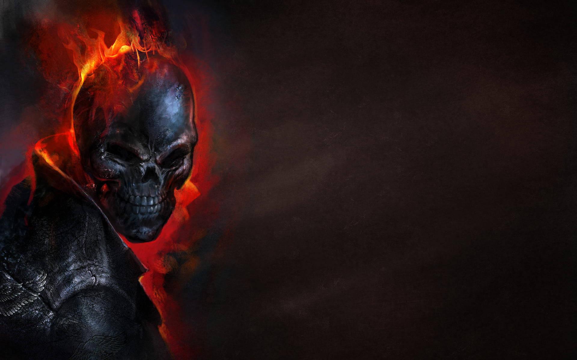 Skull In Flames Dark Devil — 1920x1200 wallpaper