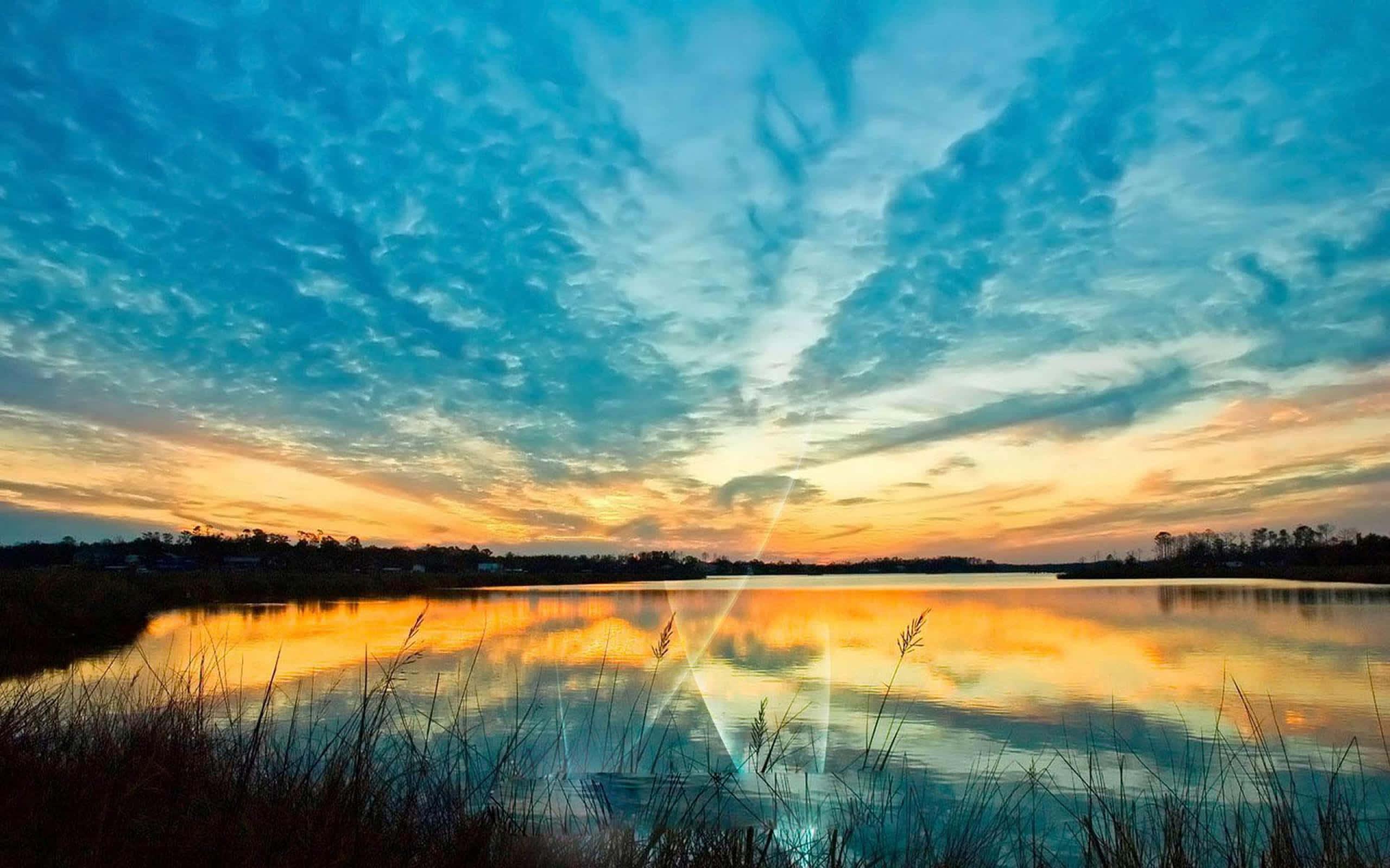 Sky Background Lake Reflection — 2560x1600 wallpaper