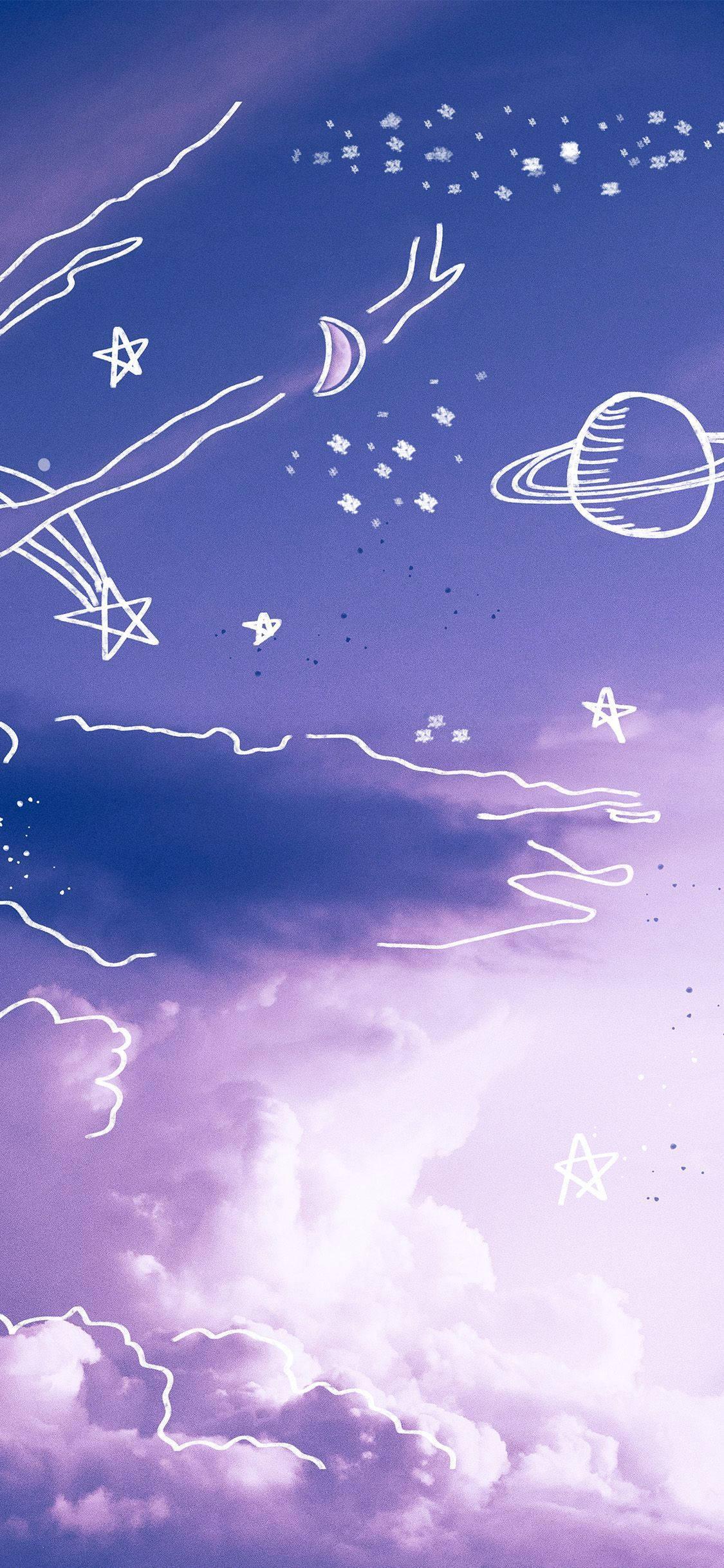 Sky Doodle iPhone 12 — 1125x2436 wallpaper