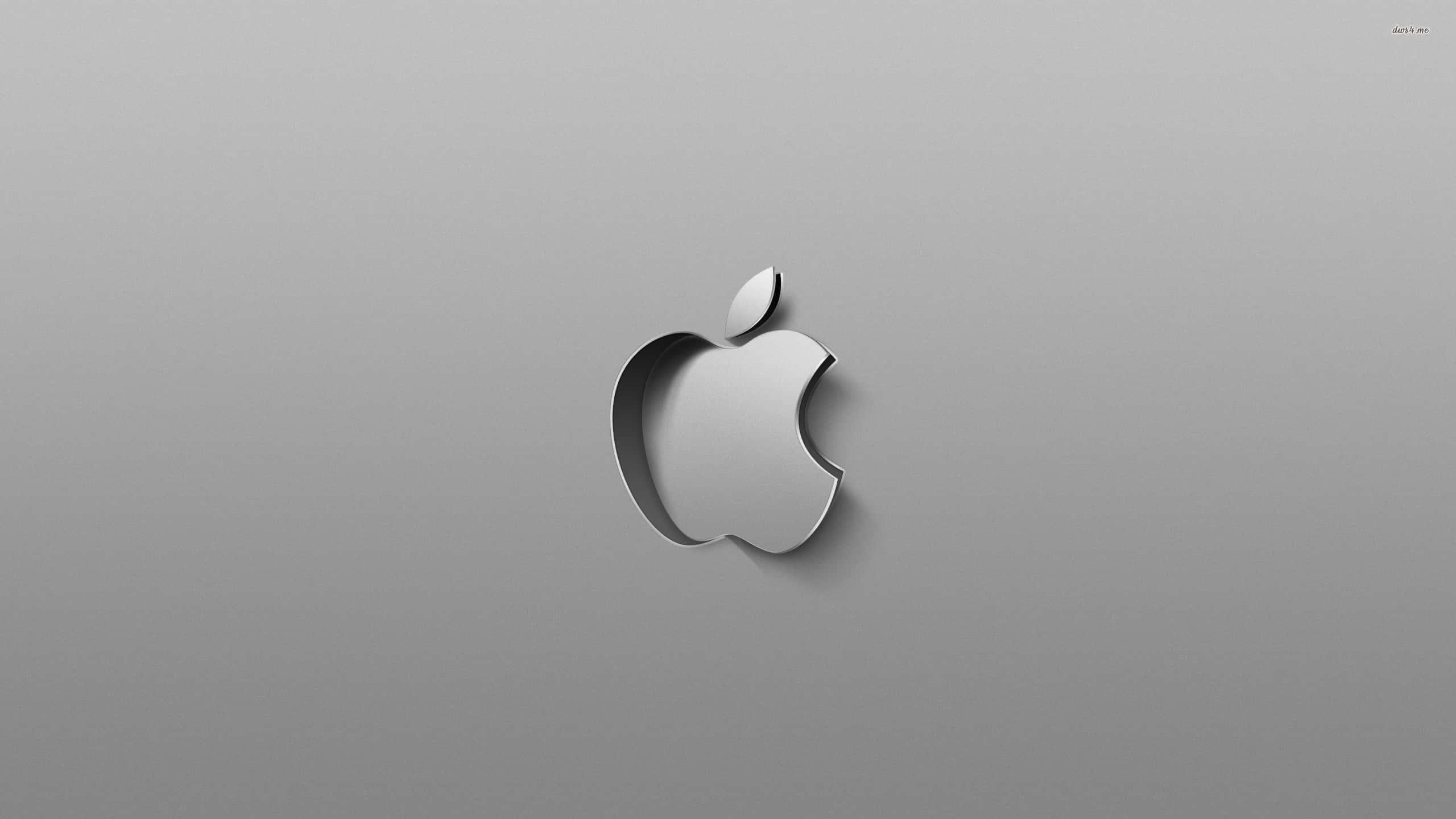 Sleek Apple Logo on Blue Background — 2560x1440 wallpaper
