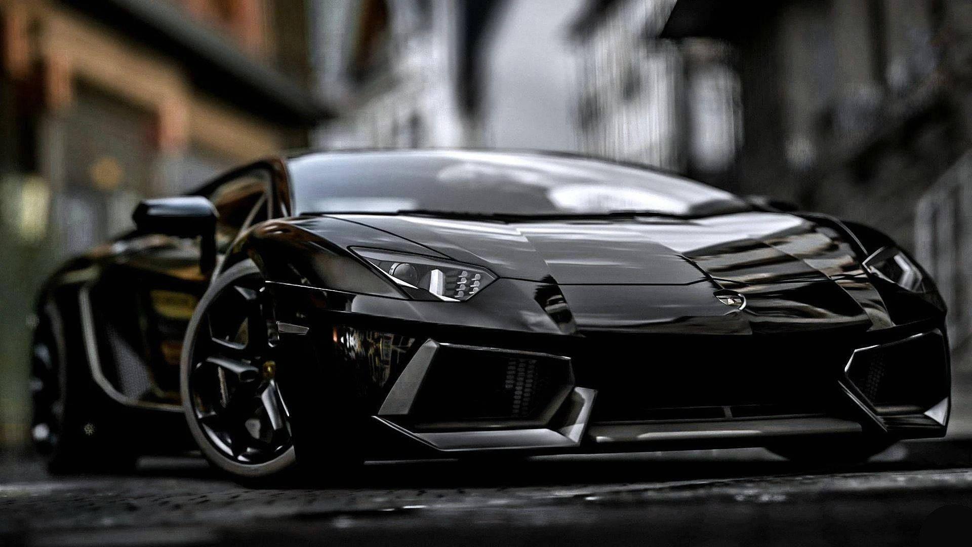 Sleek Black Lamborghini Aventador — 1920x1080 wallpaper