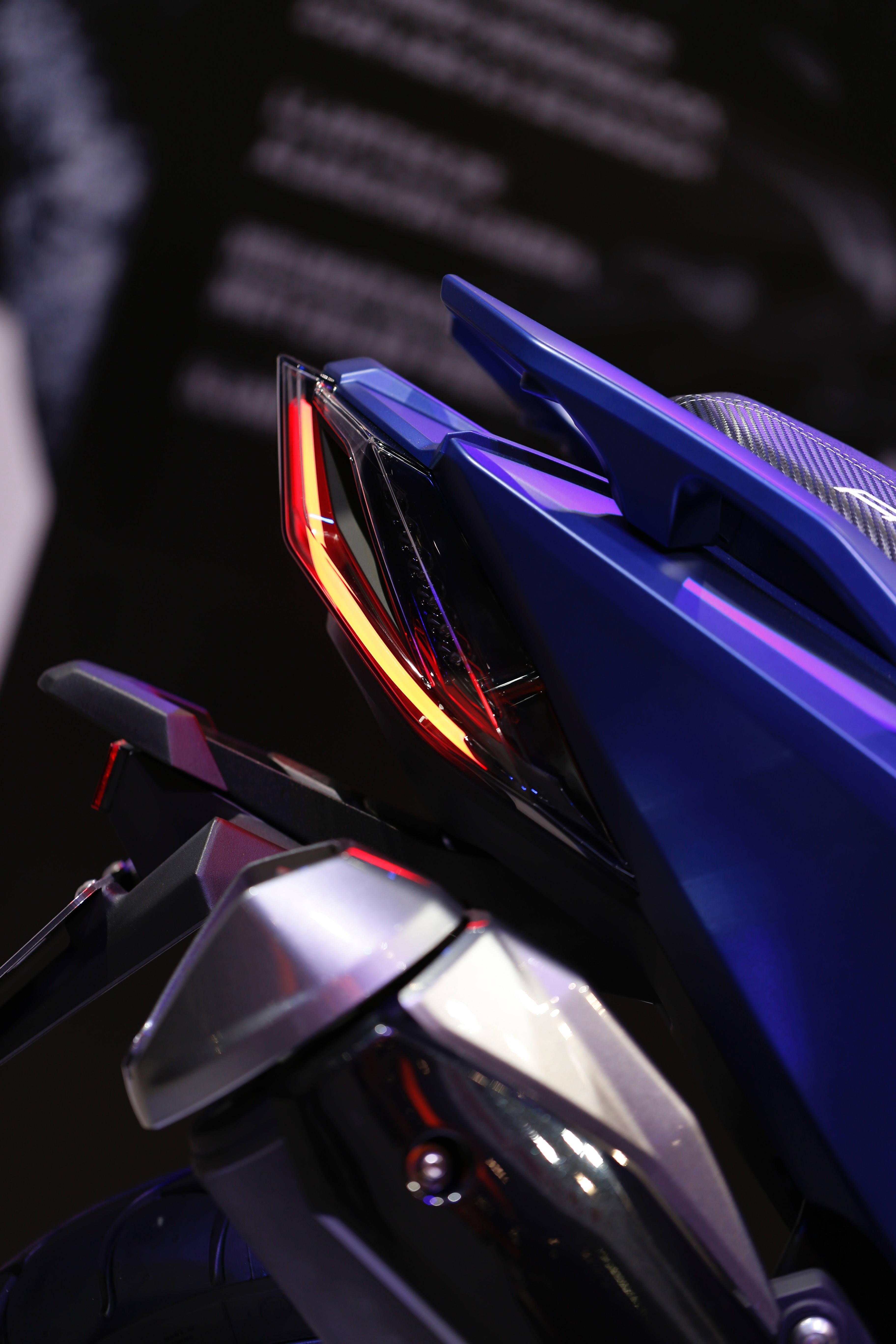 Sleek Purple Motorcycle Back View — 3648x5472 wallpaper