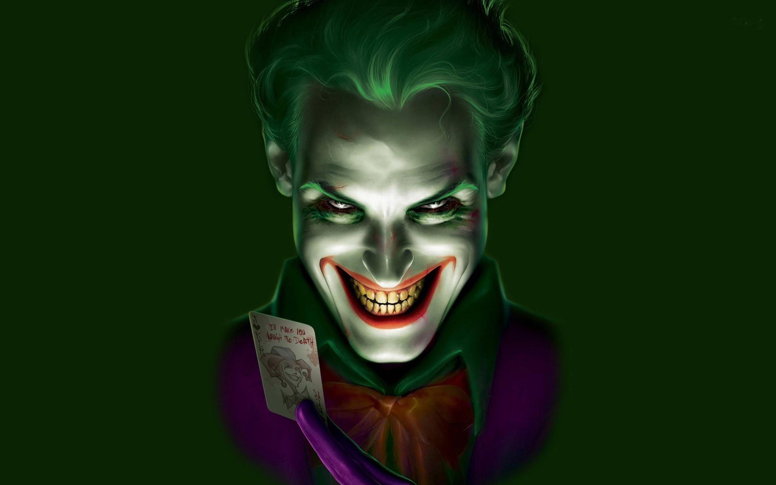 Smiling Joker With Green Hair — 2560x1600 wallpaper