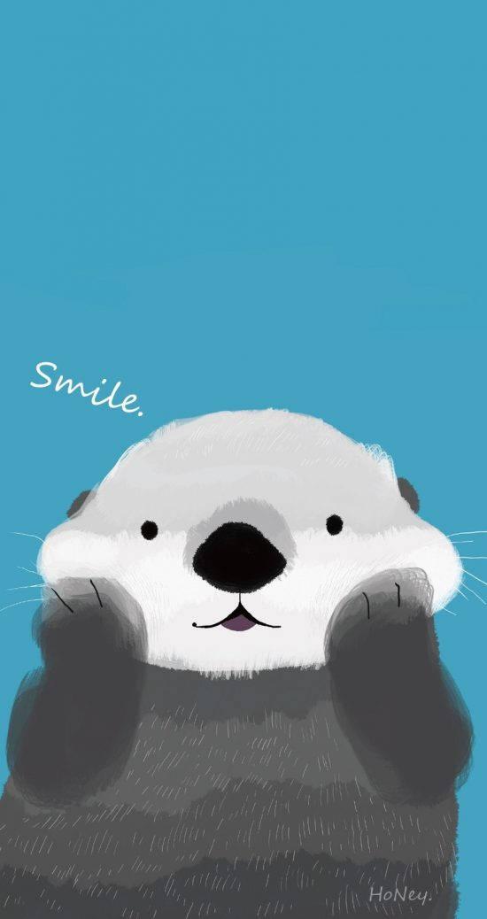 Smiling Otter Girly iPhone — 550x1038 wallpaper