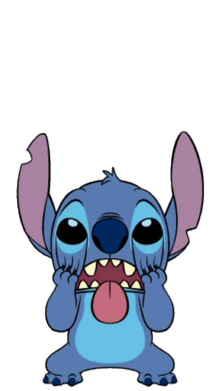 Smiling Stitch Character in White Background