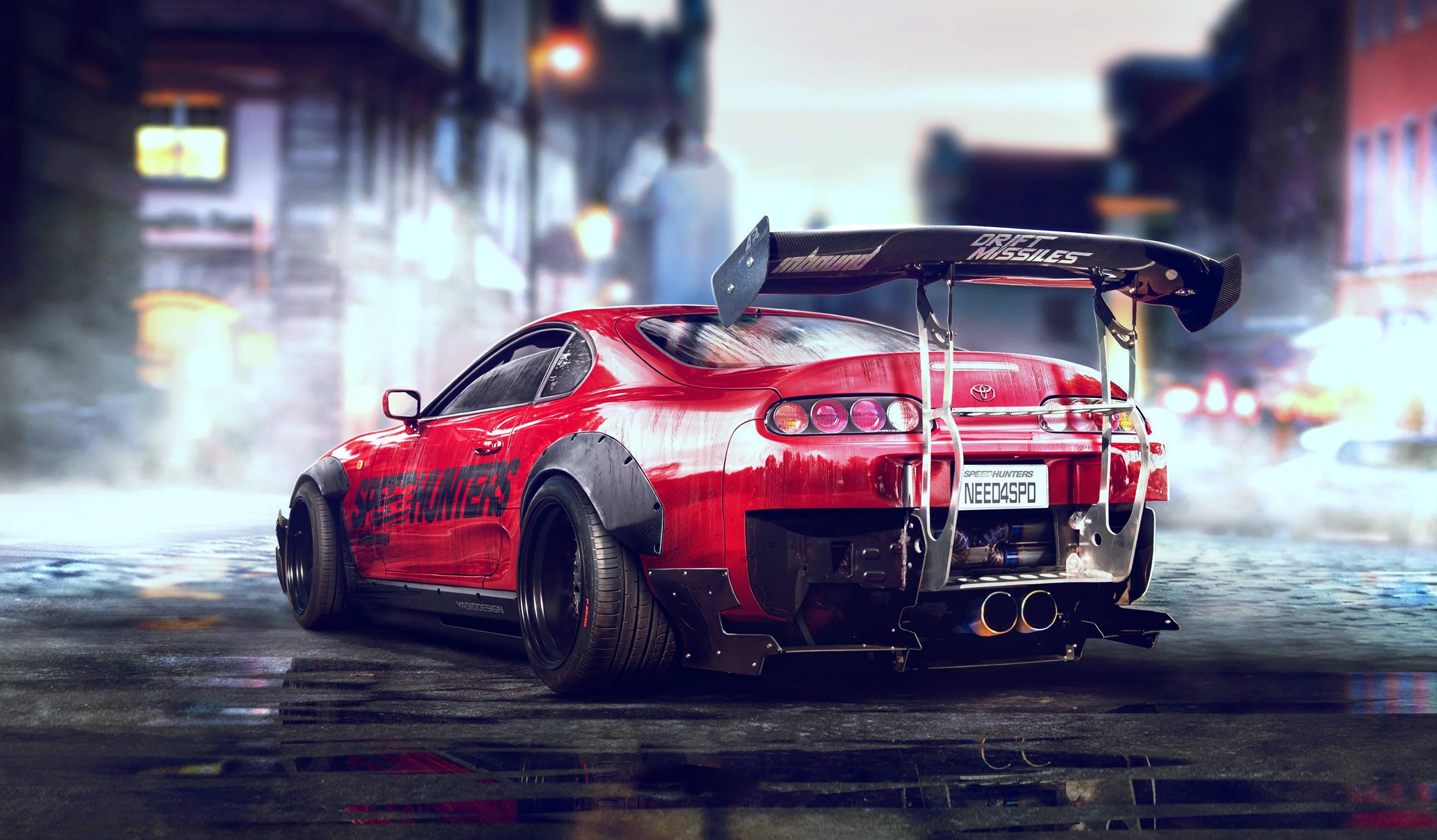 Smoked Red Toyota Supra Racing Car — 3078x1800 wallpaper