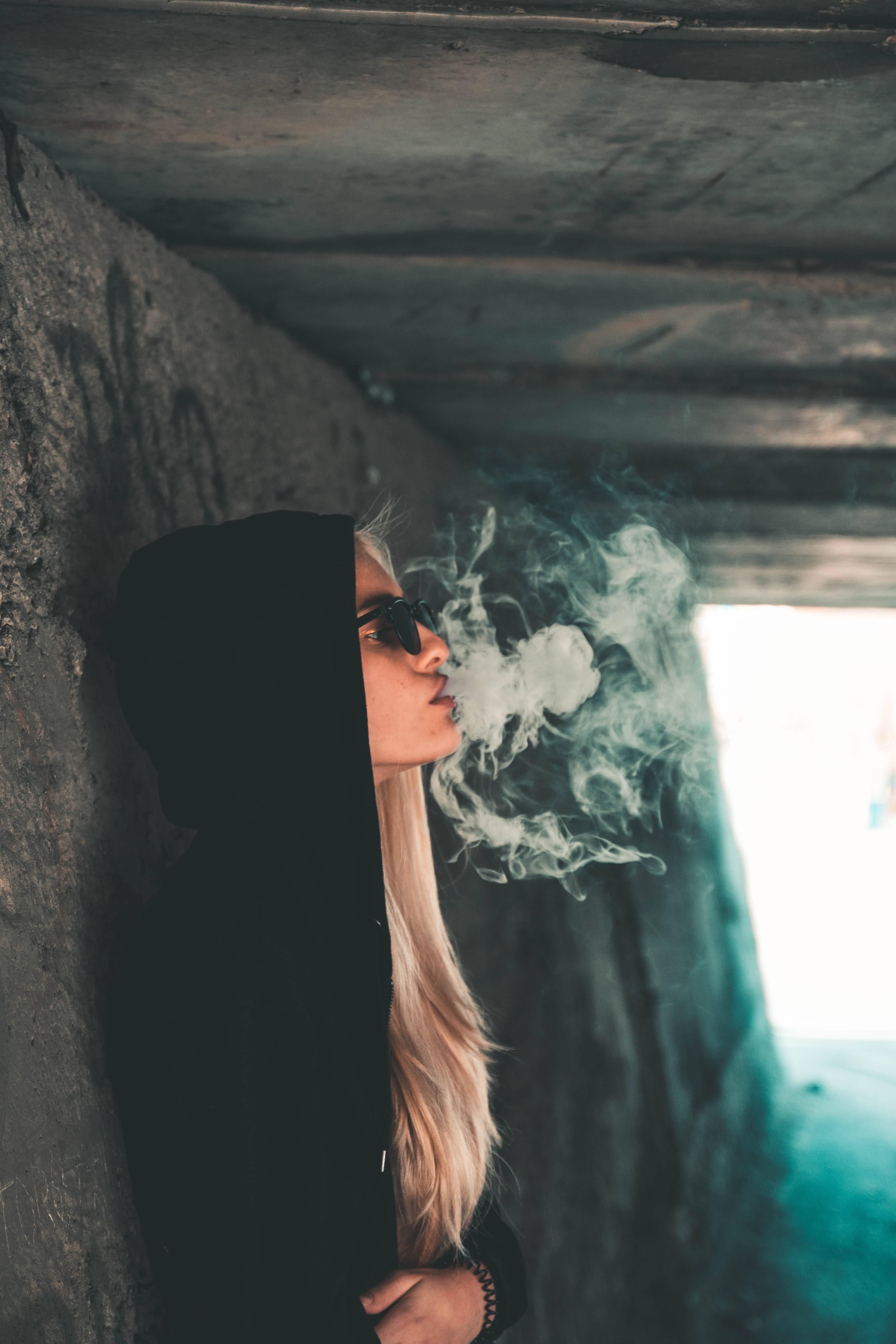 Smoking Girl Alone — 3456x5184 wallpaper