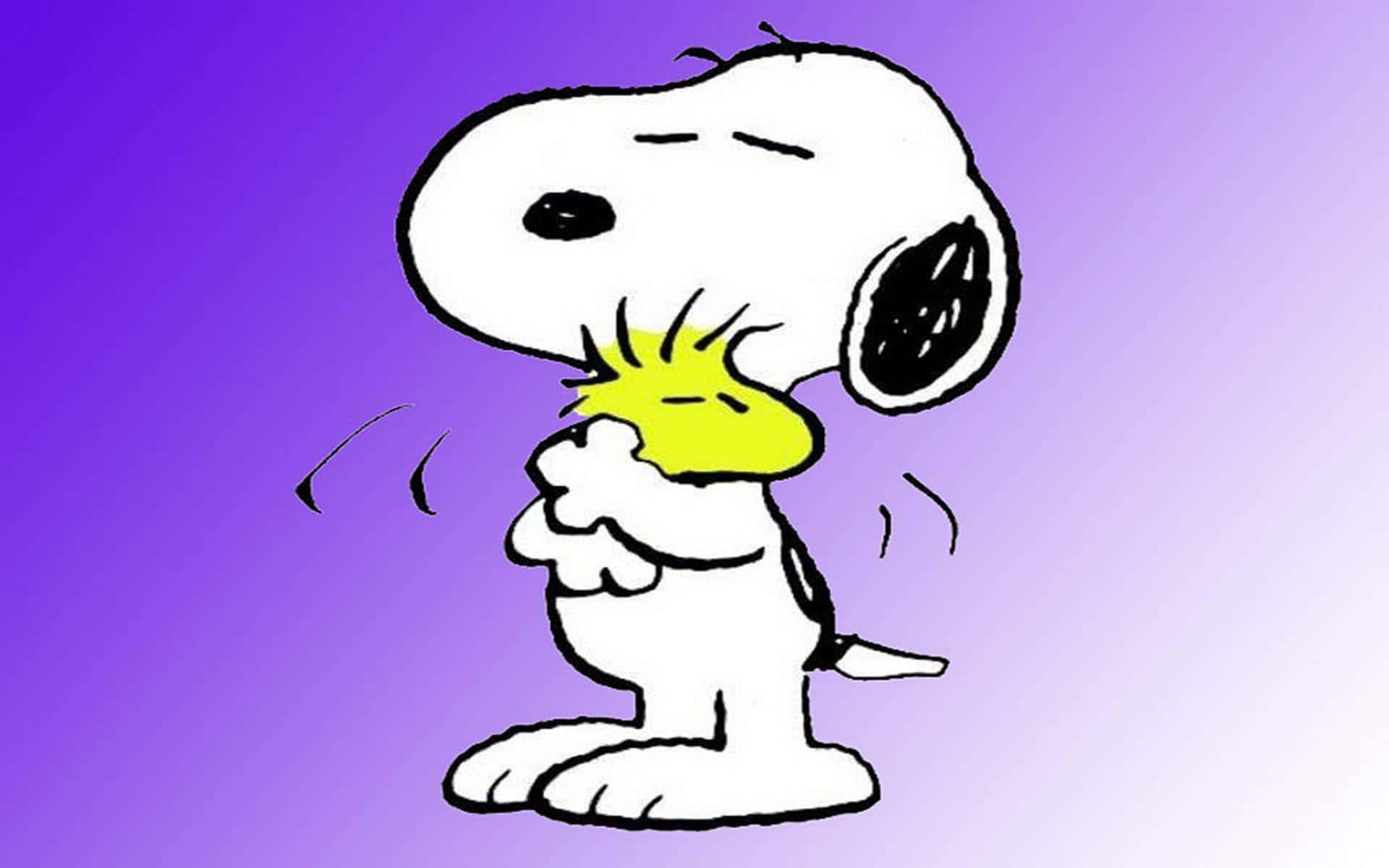 Snoopy Cuddles Woodstock — 1920x1200 wallpaper