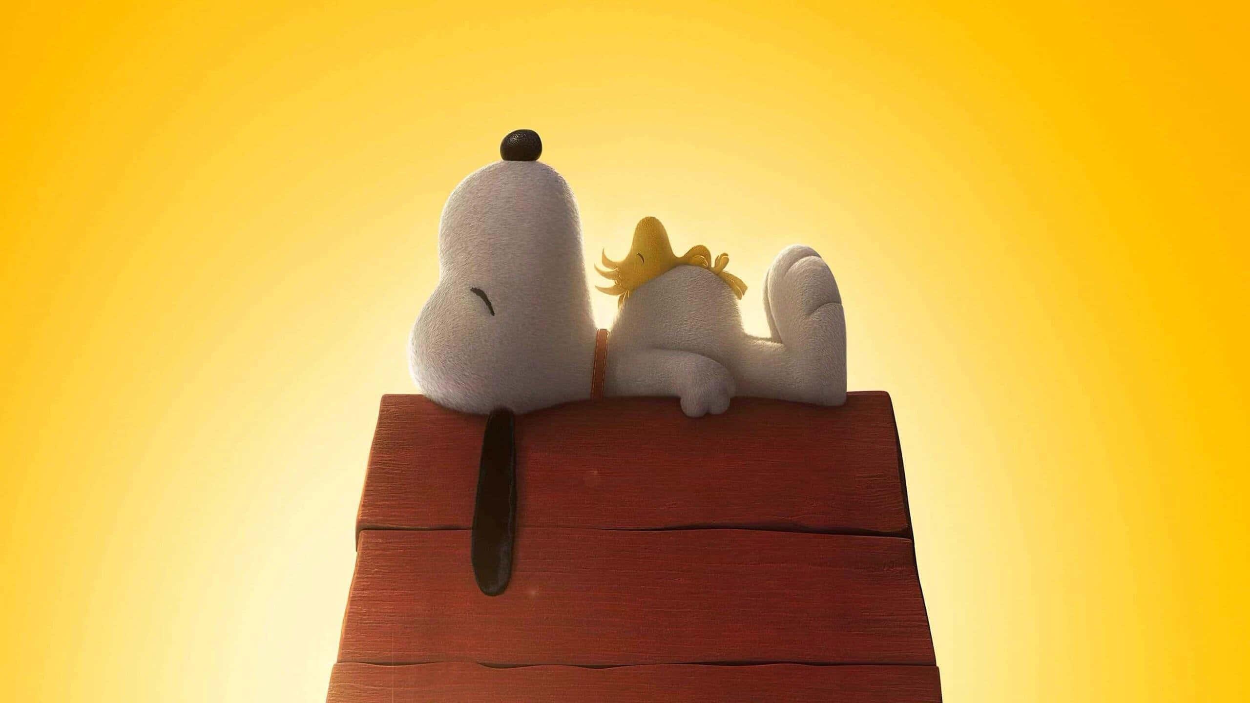 "Snoopy Enjoys the Breeze on a Sunny Day". — 2560x1440 wallpaper