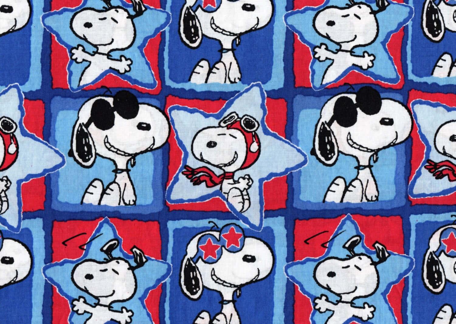 snoopy fabric with stars and stars on it — 1500x1066 wallpaper